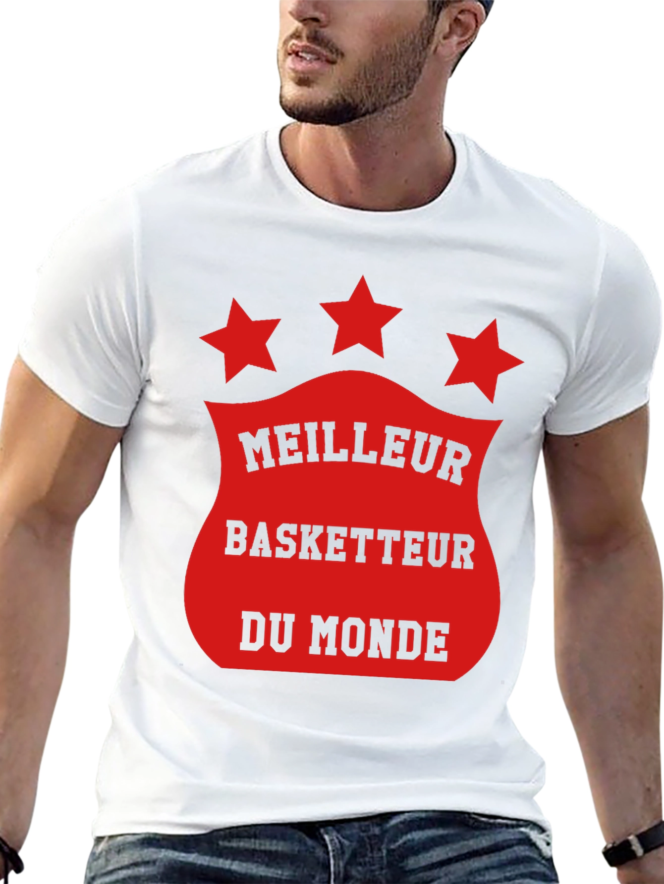 Black Meilleur Basketteur T-Shirt - World's Best Basketball Player Tee view 13