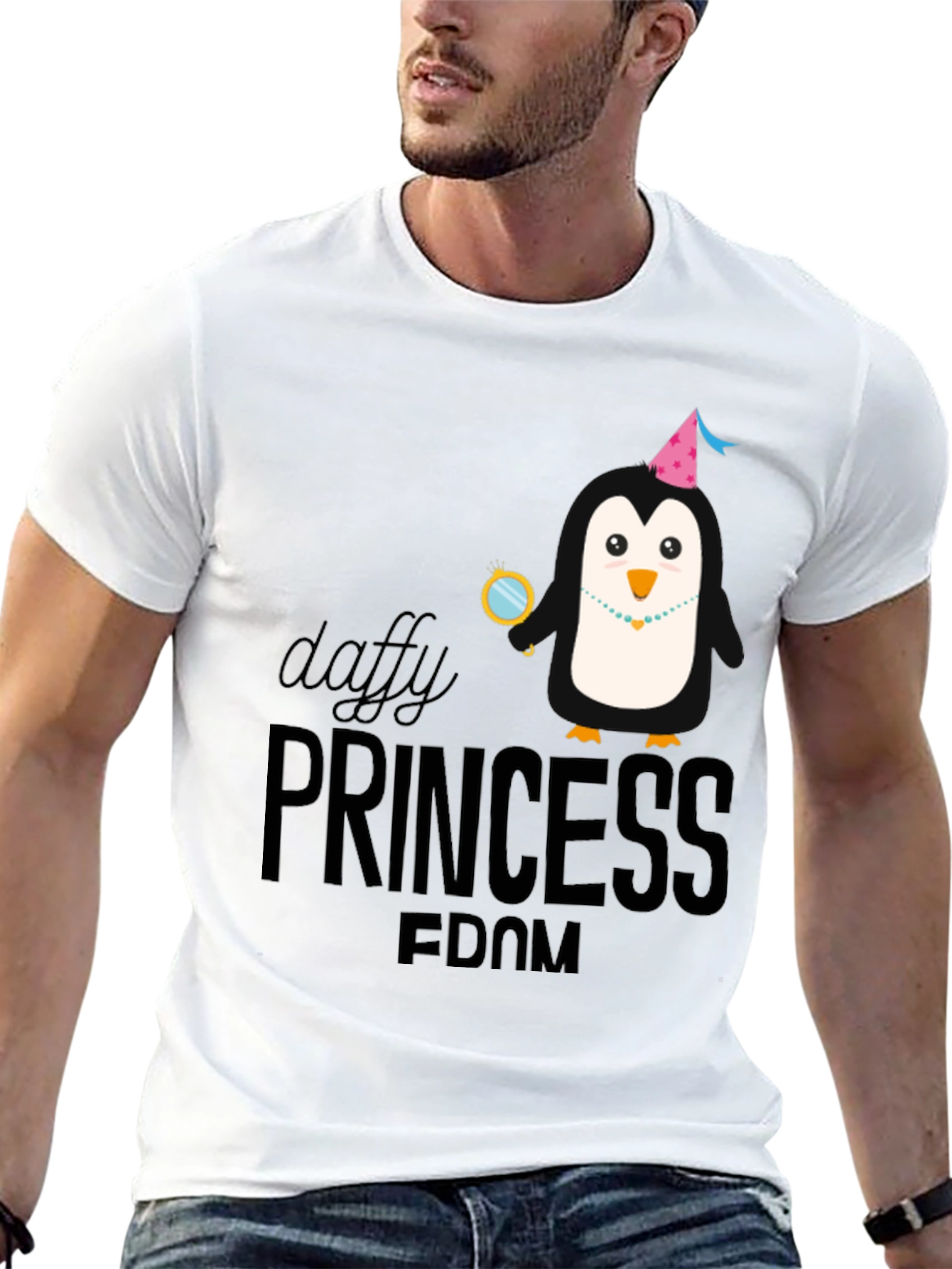 Black Daffy Princess Penguin T-Shirt - Black Cotton Tee view 13