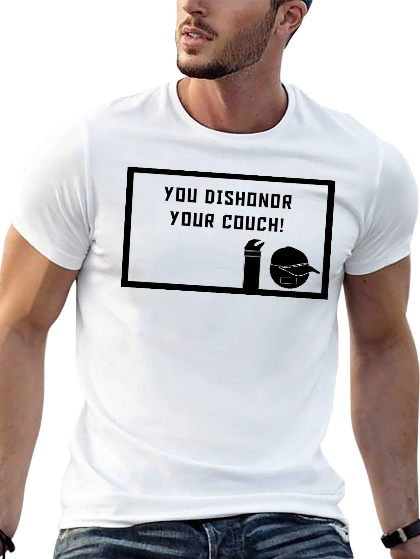 Black Dishonor Your Couch Funny T-Shirt view 13
