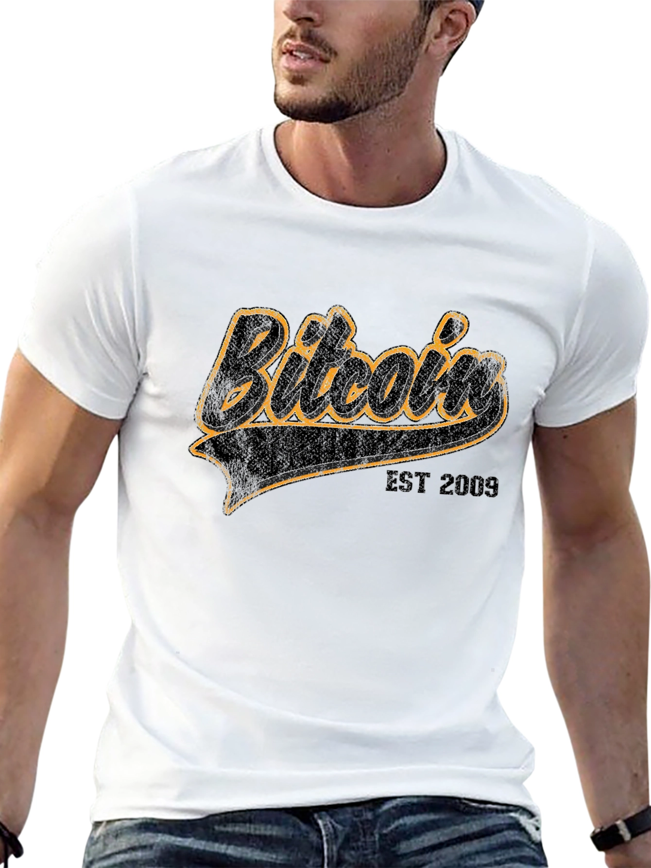 Black Bitcoin EST 2009 Black Graphic Tee view 13