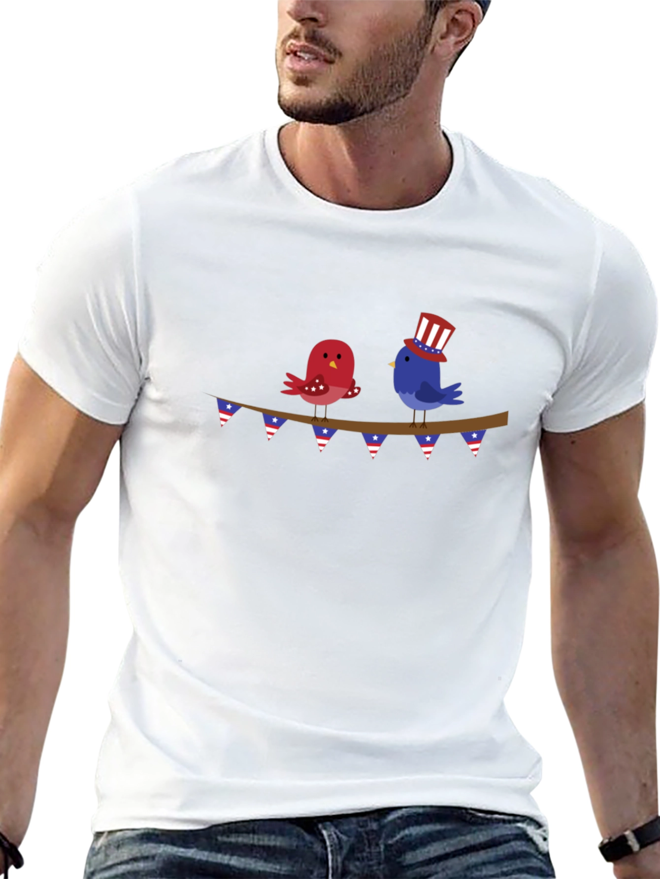 Black Patriotic Birds T-Shirt view 13