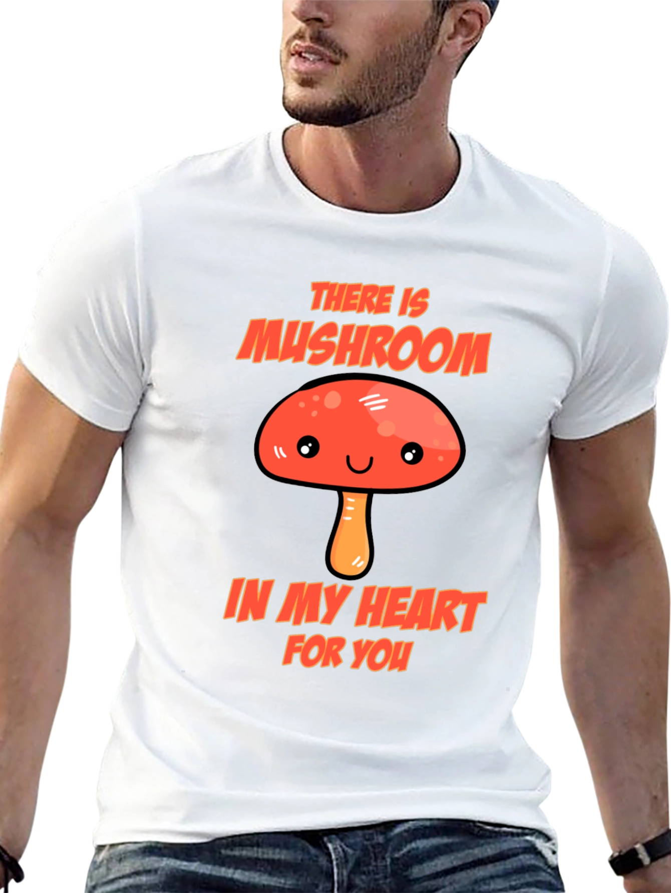Black Mushroom Heart T-Shirt - Funny Graphic Tee view 13