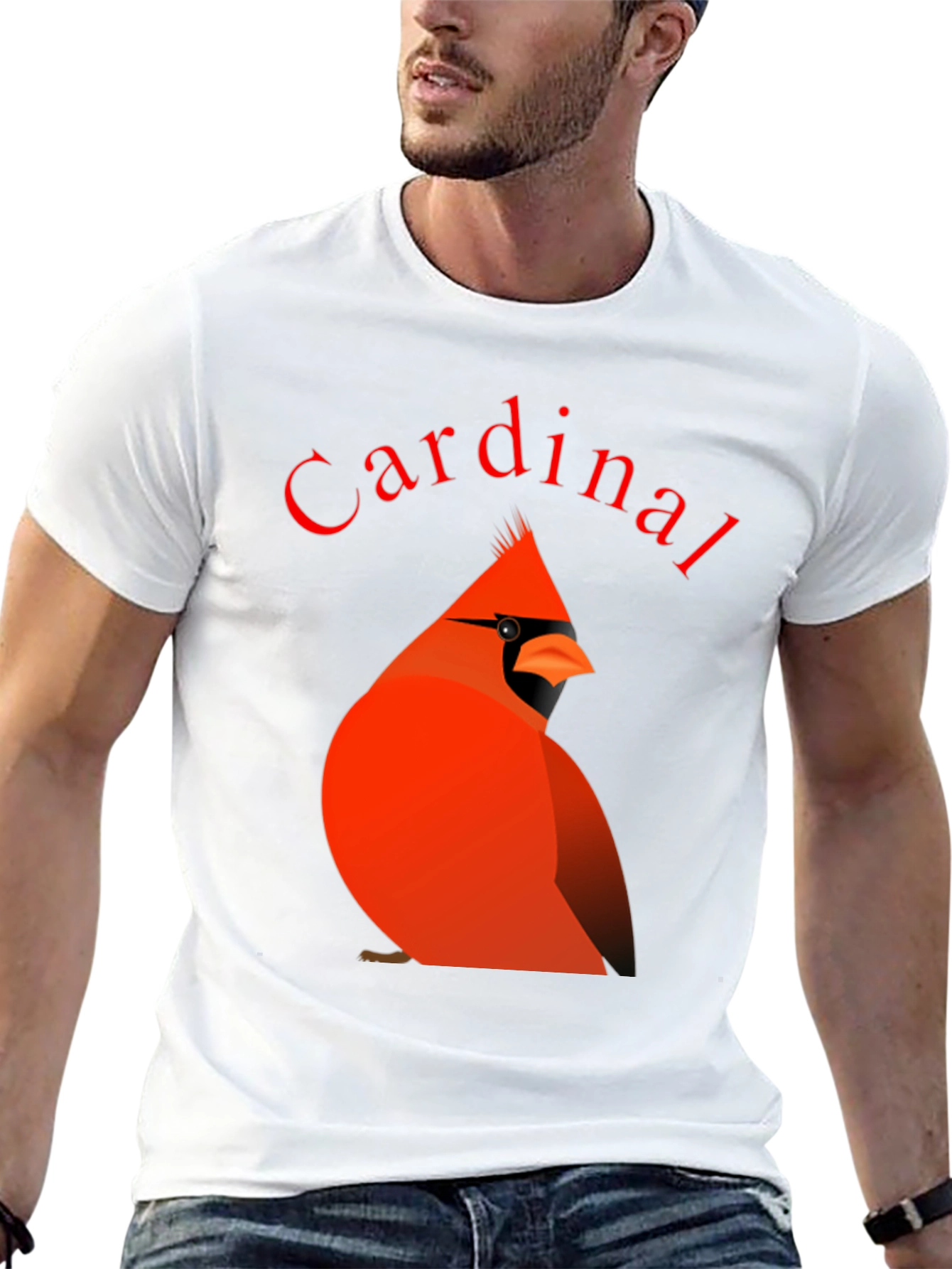 Black Cardinal Bird Graphic Tee - Black Cotton T-Shirt view 13