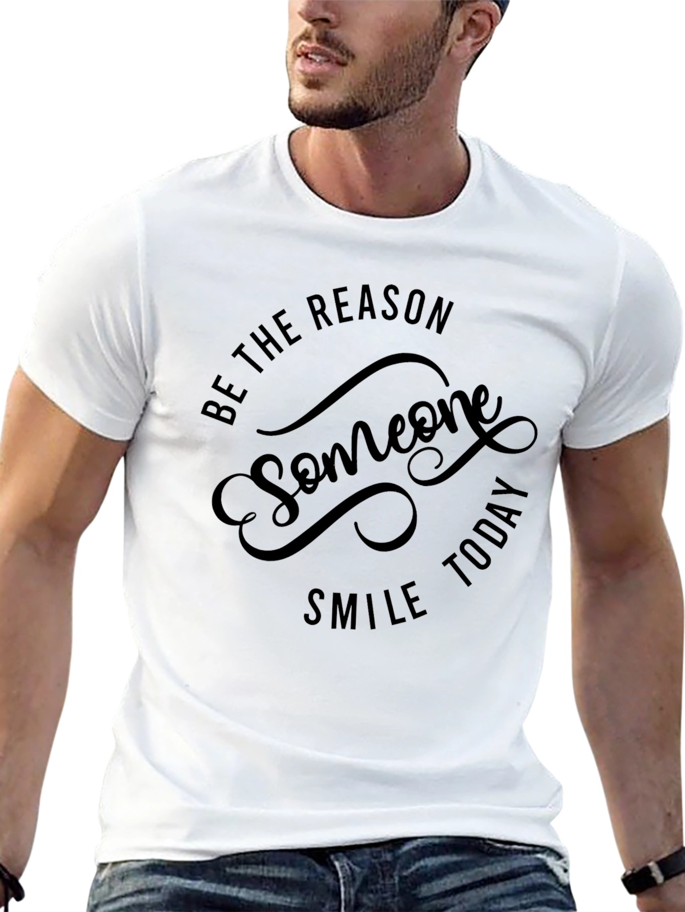 Black Be The Reason Someone Smile Today - Black T-Shirt view 13