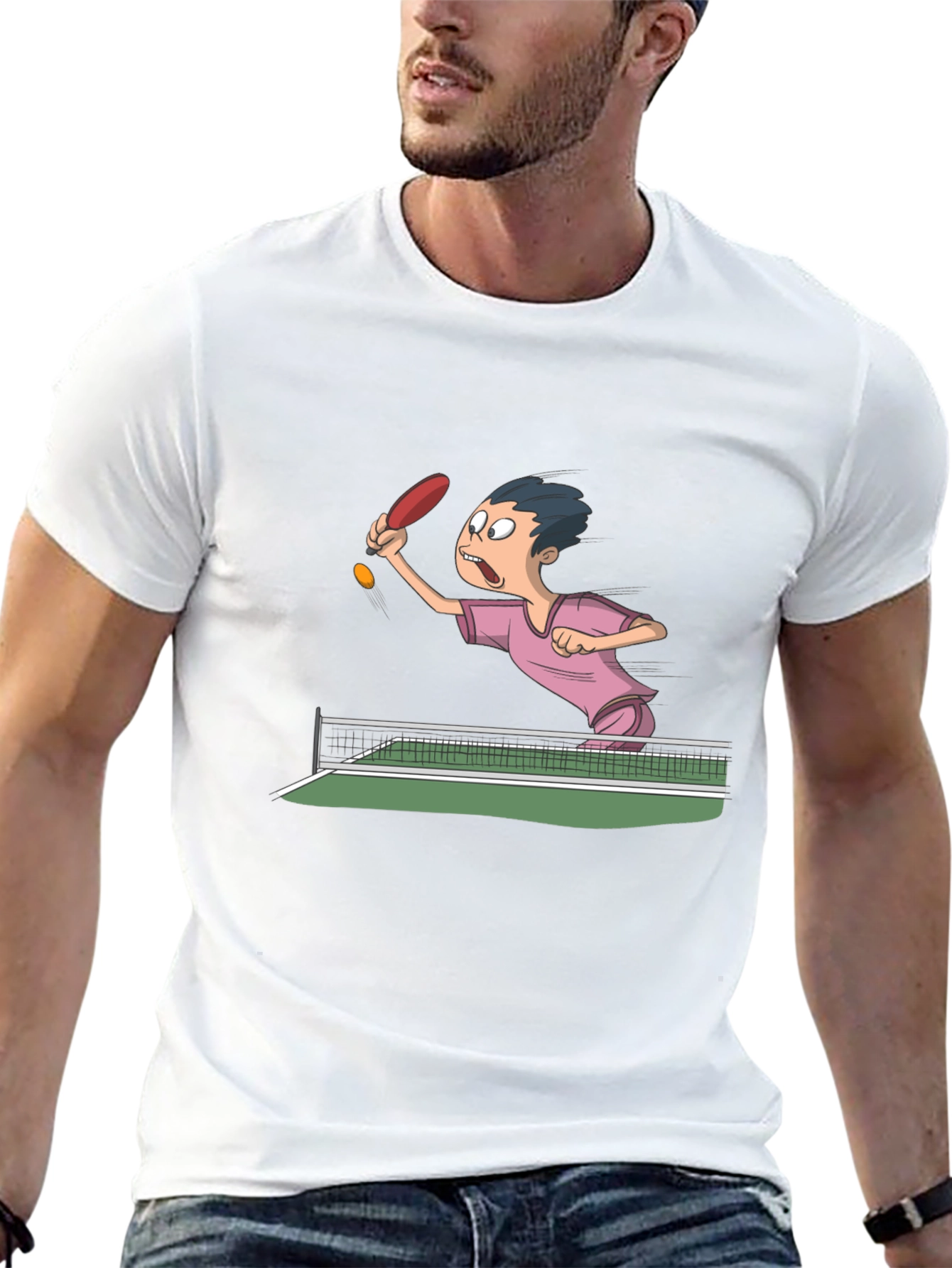 Black Ping Pong Cartoon T-Shirt view 13