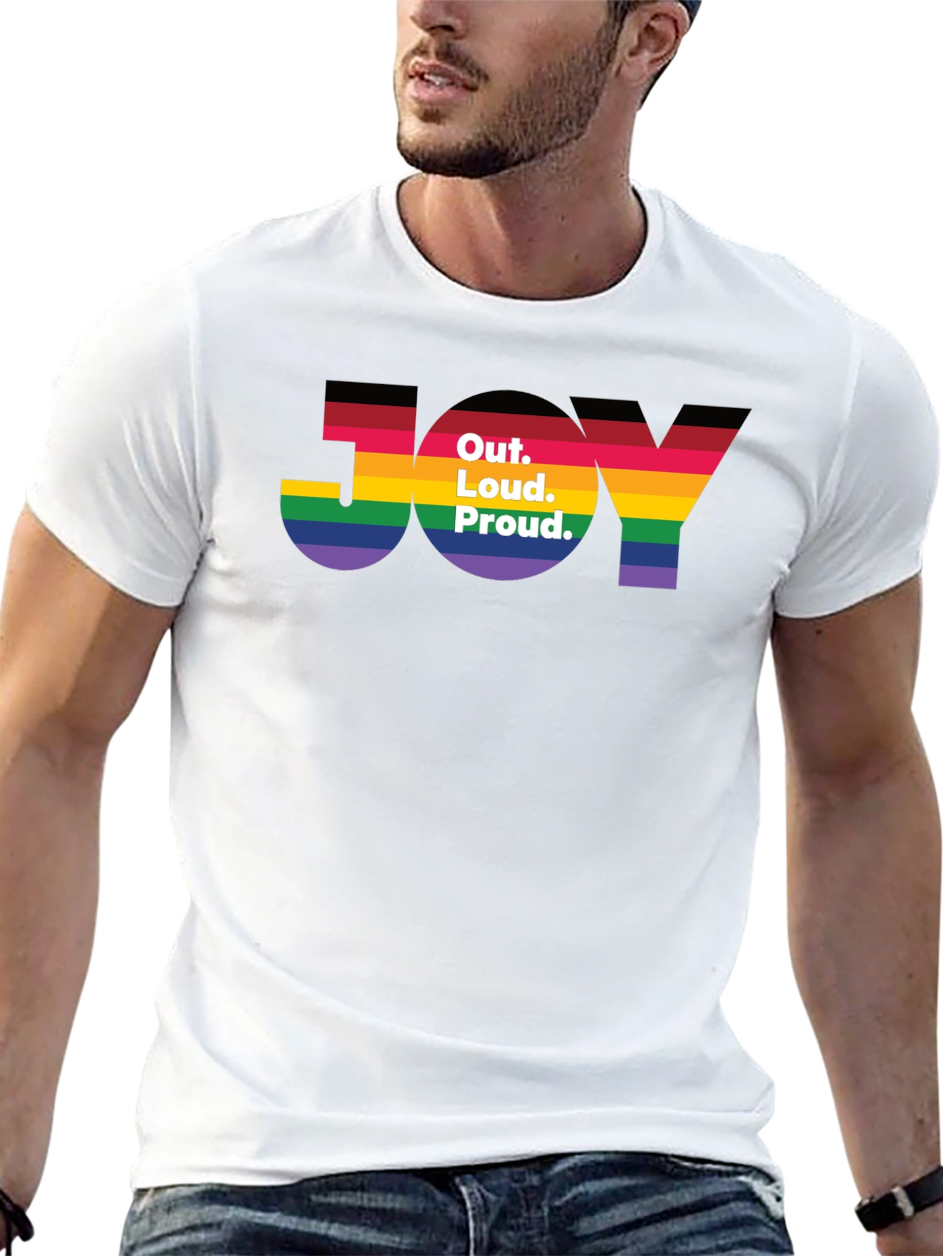 Black Out. Loud. Proud. JOY T-Shirt - Pride Rainbow Tee view 13
