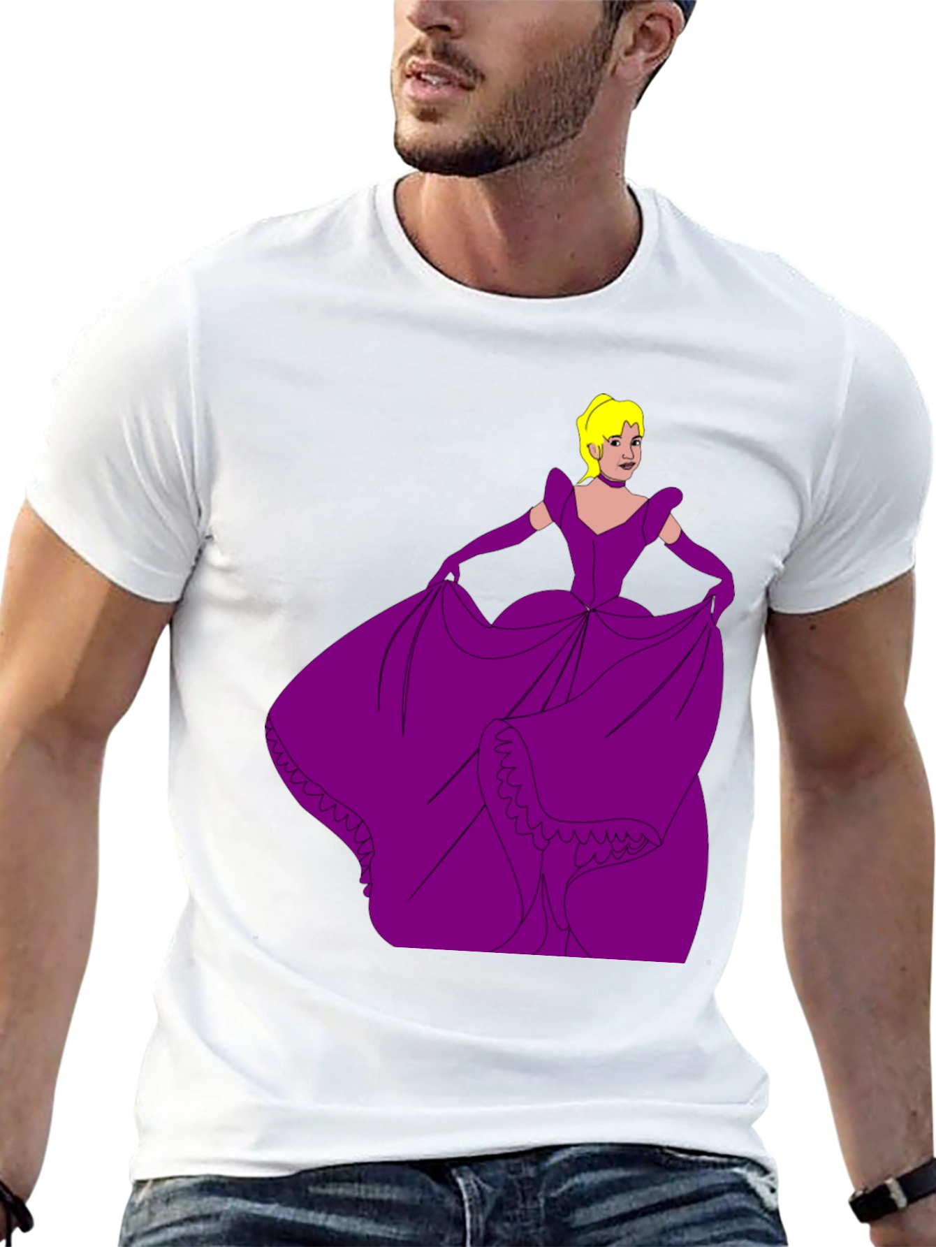 Black Cartoon Princess Graphic Tee view 13