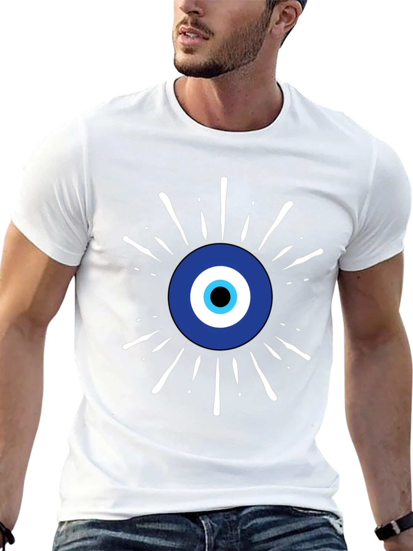 Black Evil Eye Graphic Tee - Stylish Protection view 13