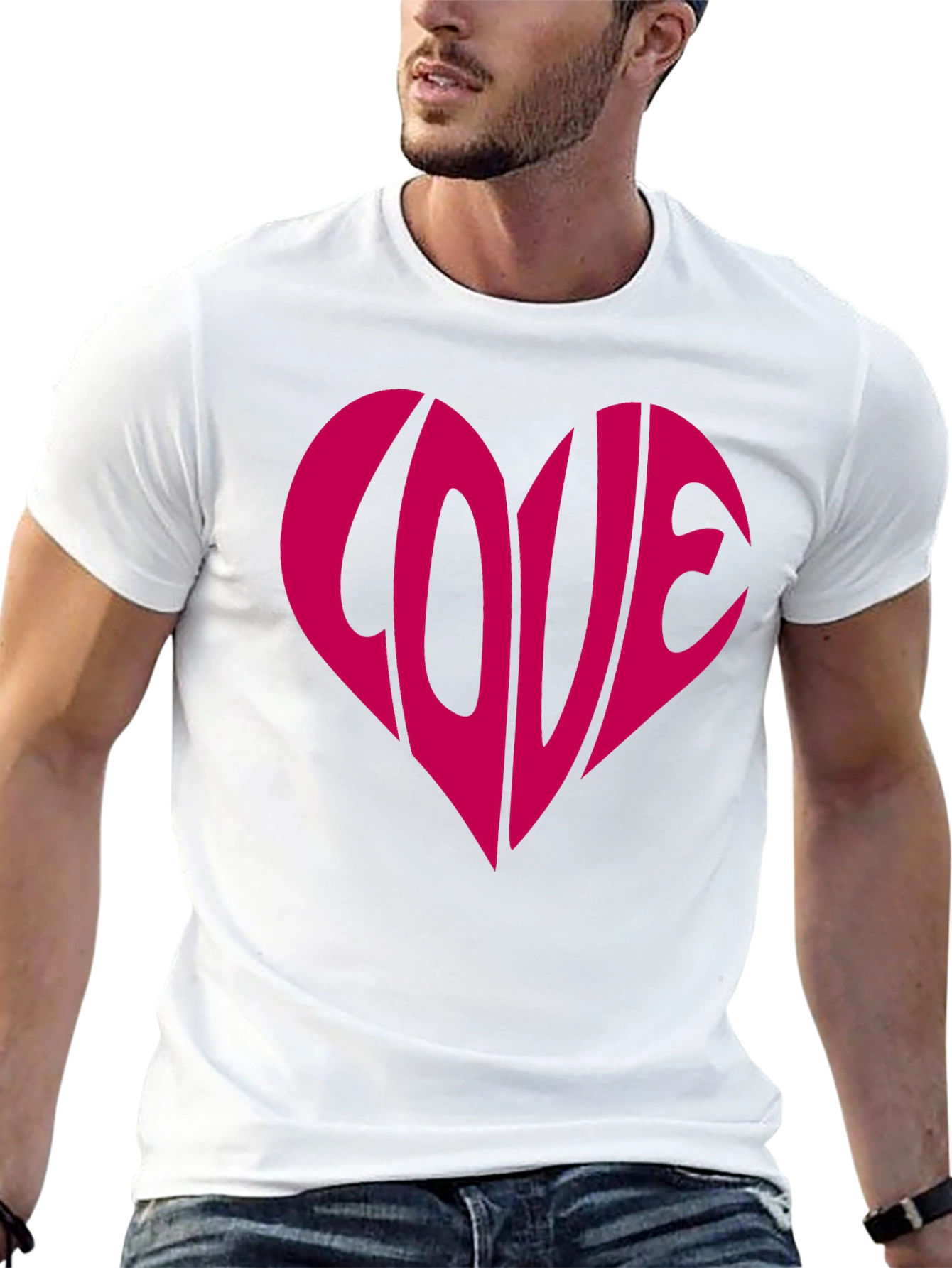 Black Love Heart Graphic Tee - Stylish Black T-Shirt view 13