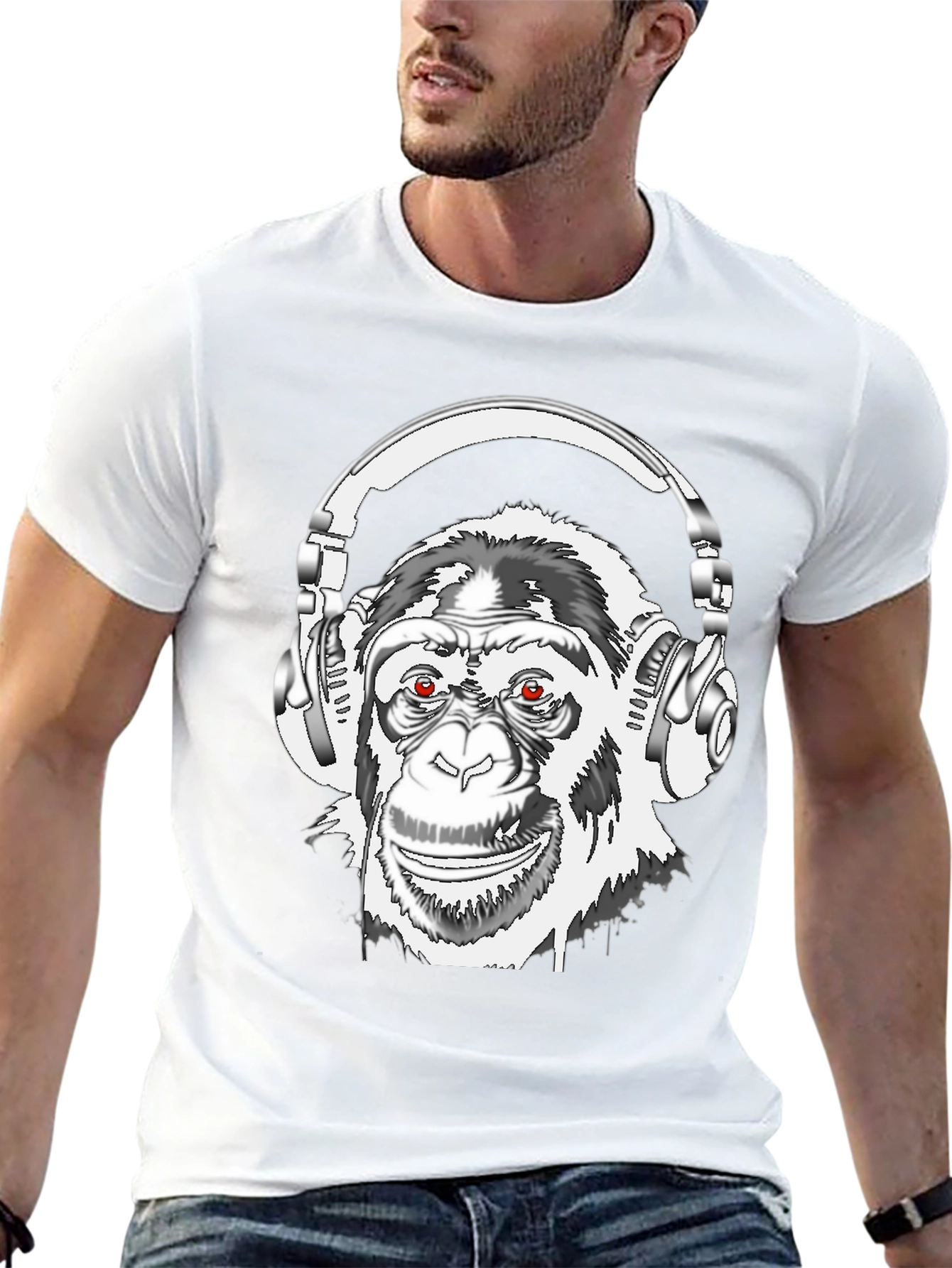 Black DJ Monkey Graphic Tee view 13