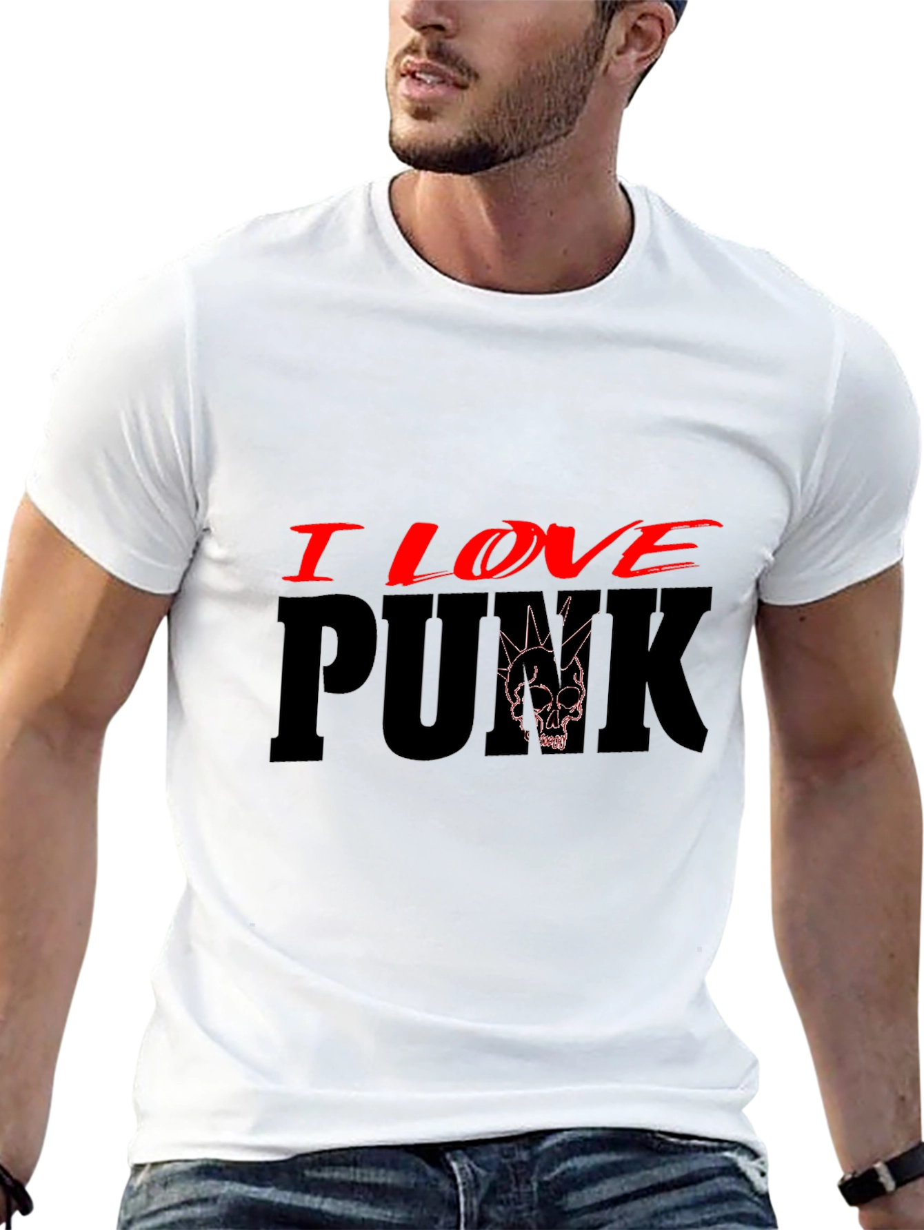 Black I Love Punk Graphic Tee - Black Cotton Blend view 13