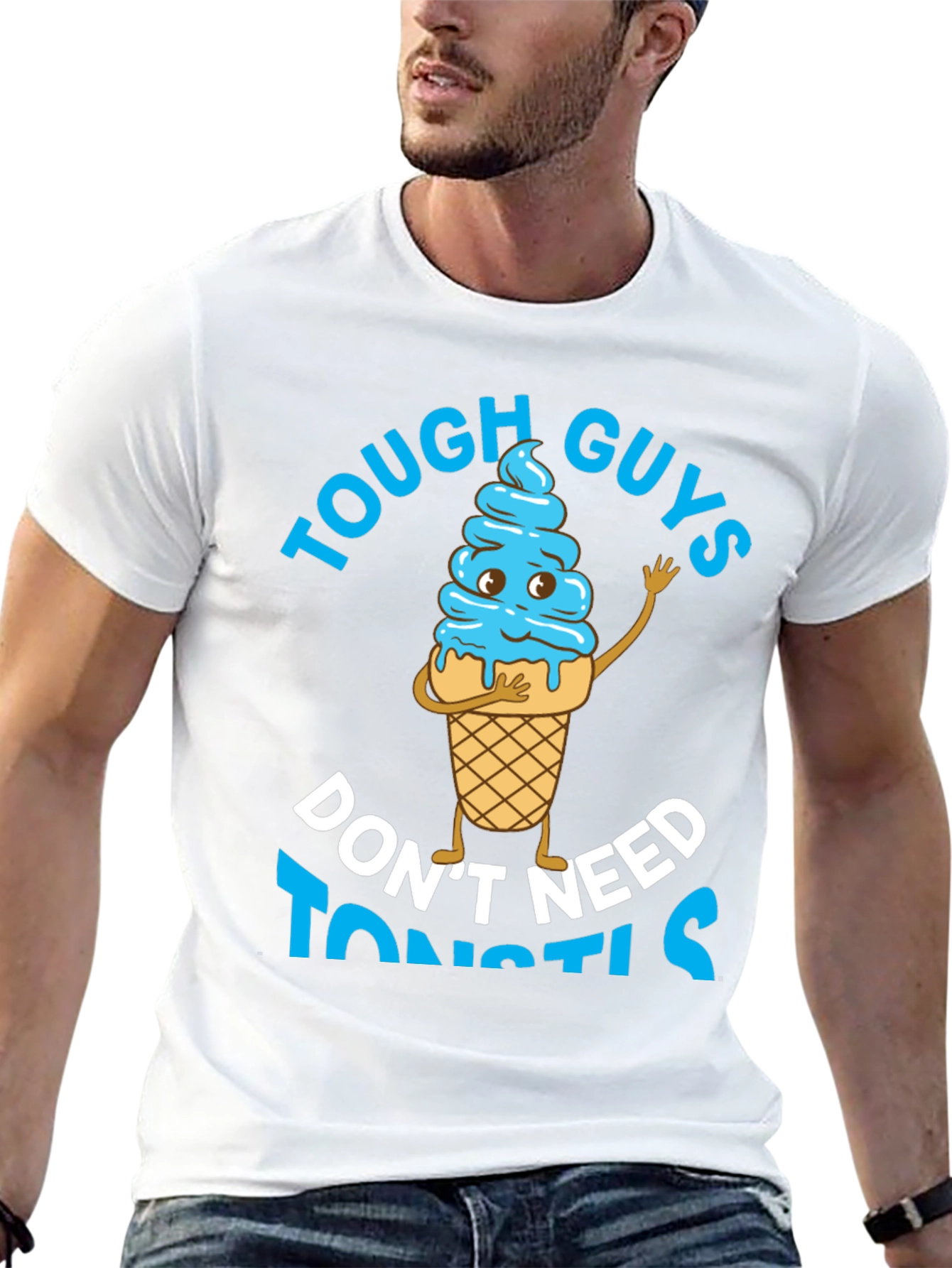Black Tough Guys Don't Need Toonstils T-Shirt view 13