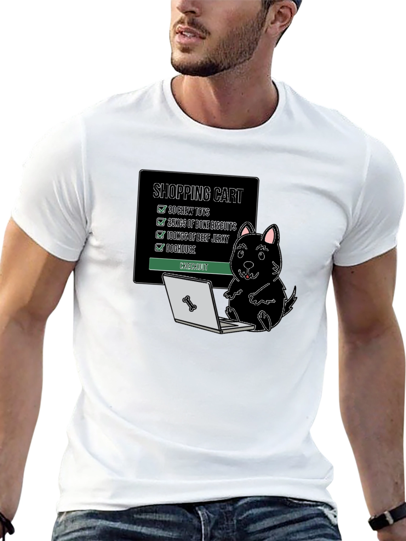Dog Shopping Cart T-Shirt Funny Canine Gift - 13