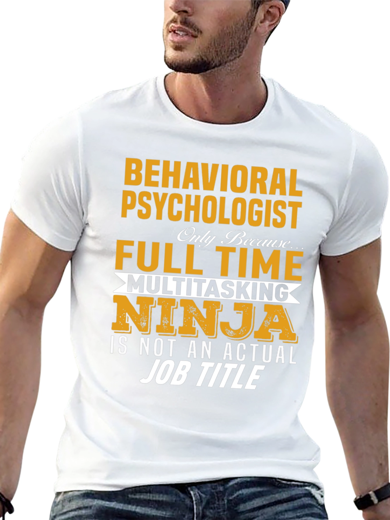 Black Behavioral Psychologist Full-Time Ninja T-Shirt view 13