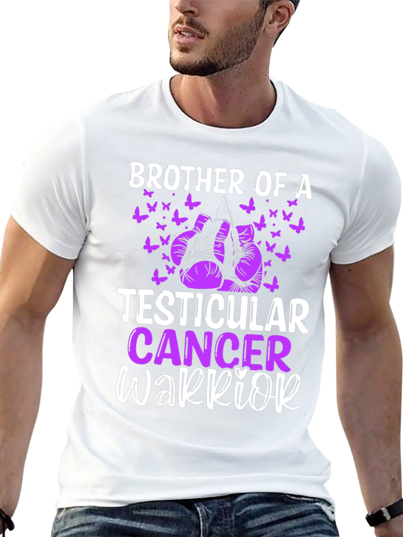 Black Brother of a Testicular Cancer Warrior T-Shirt view 13