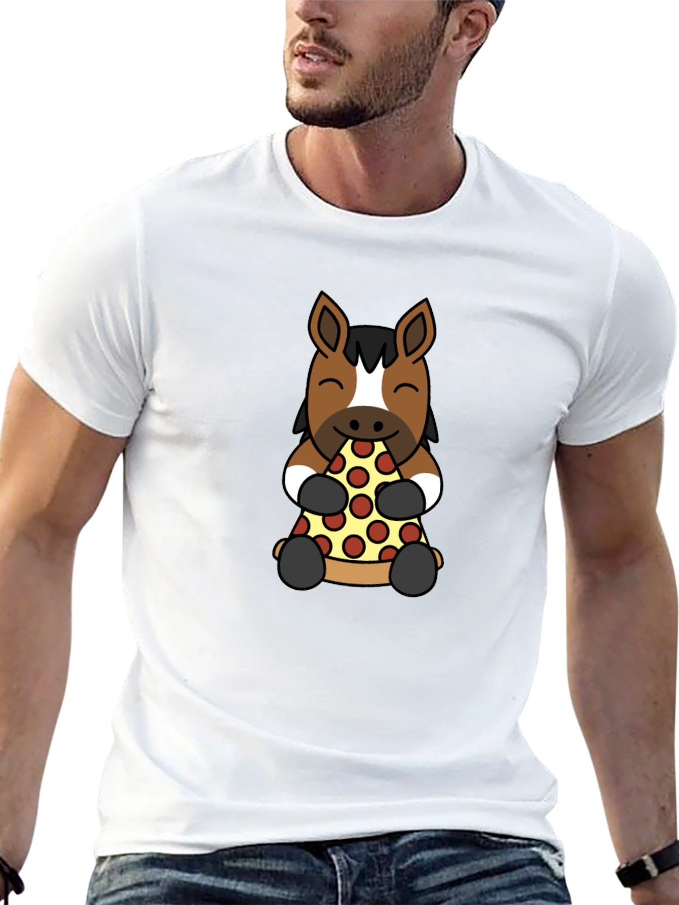 Black Horse Pizza Lover Graphic Tee view 13