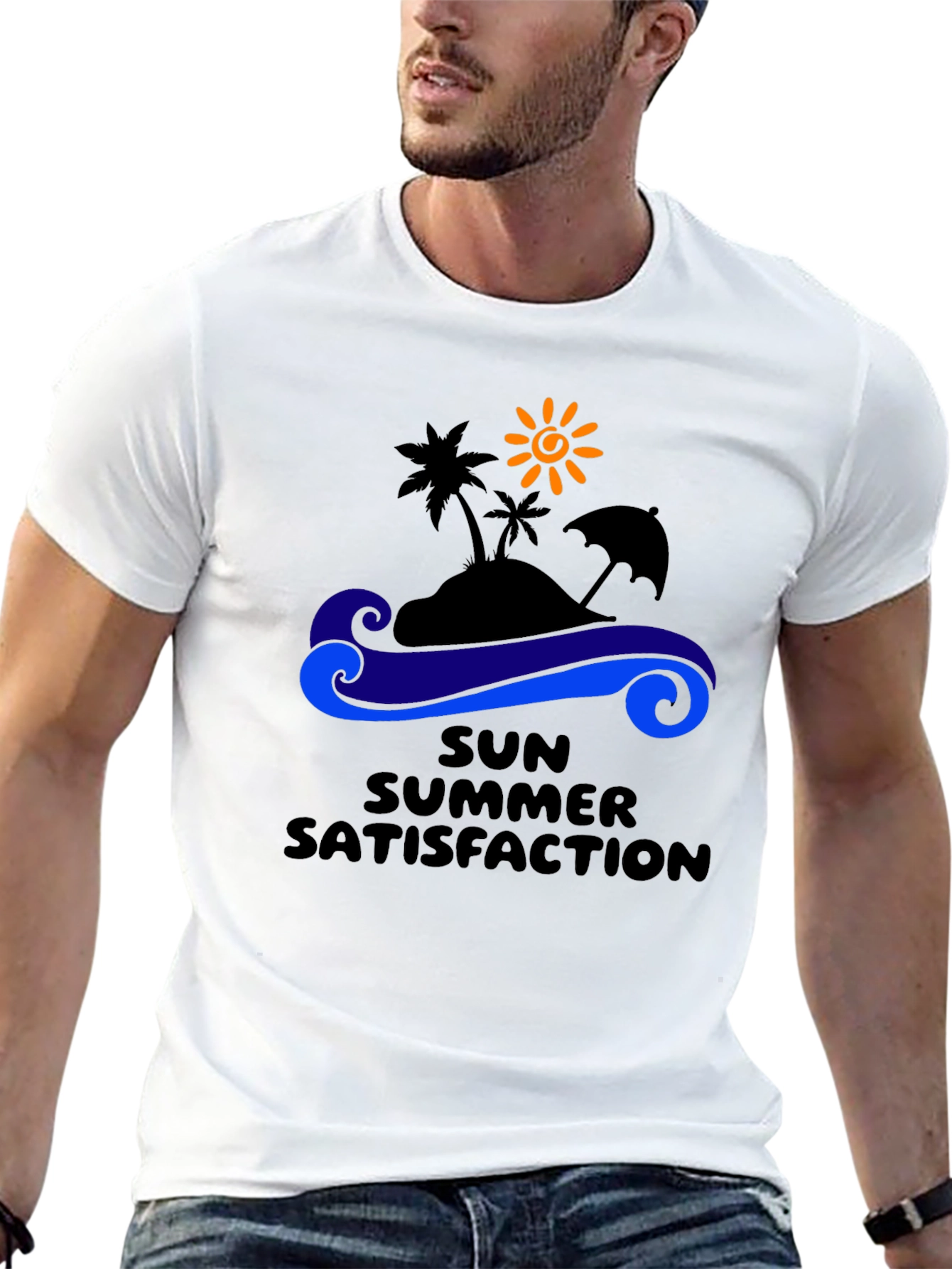 Black Summer Satisfaction Black Graphic T-Shirt view 13