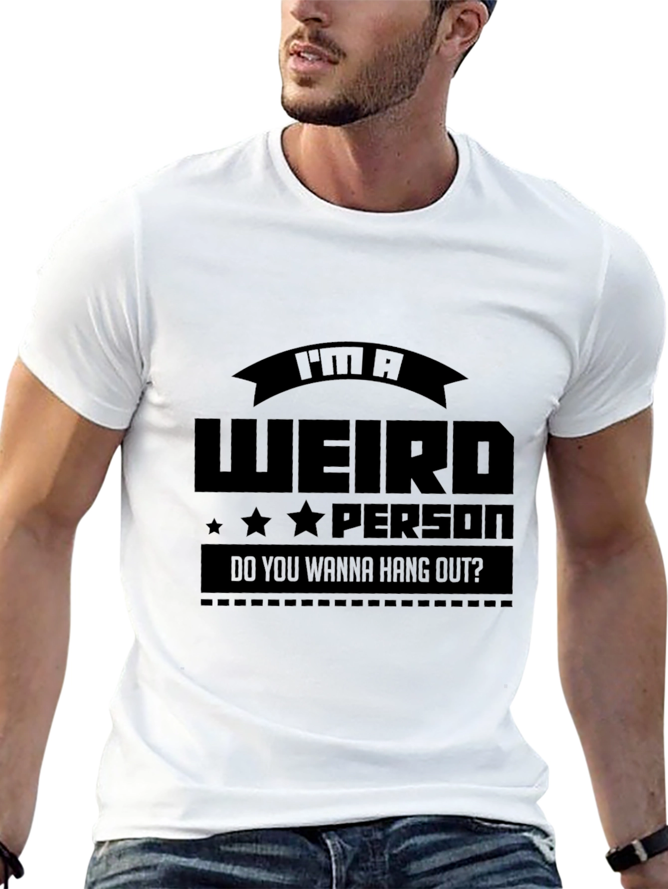 Black I'm A Weird Person Tee - Funny Novelty T-Shirt view 13