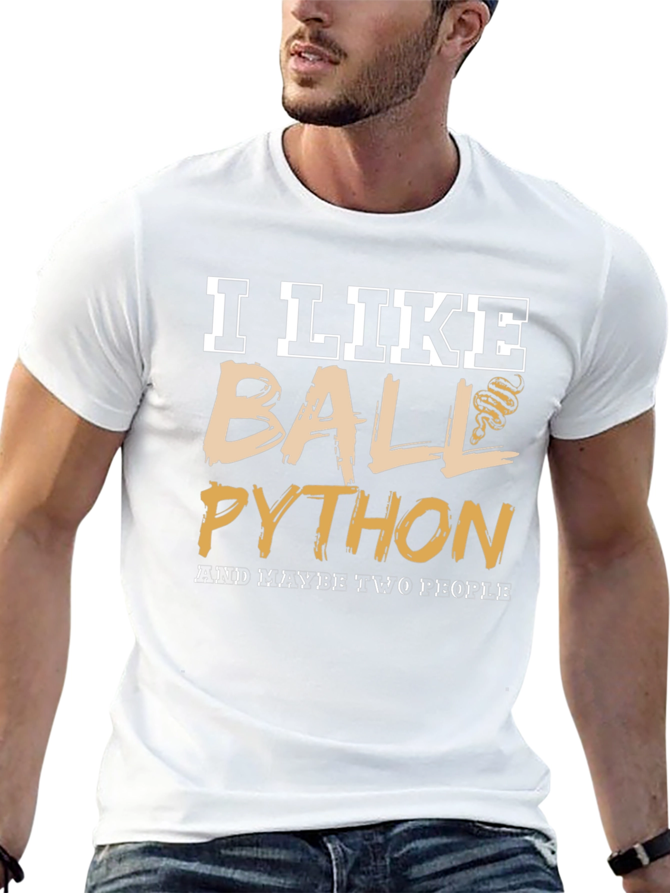 Black I Like Ball Python T-Shirt view 13
