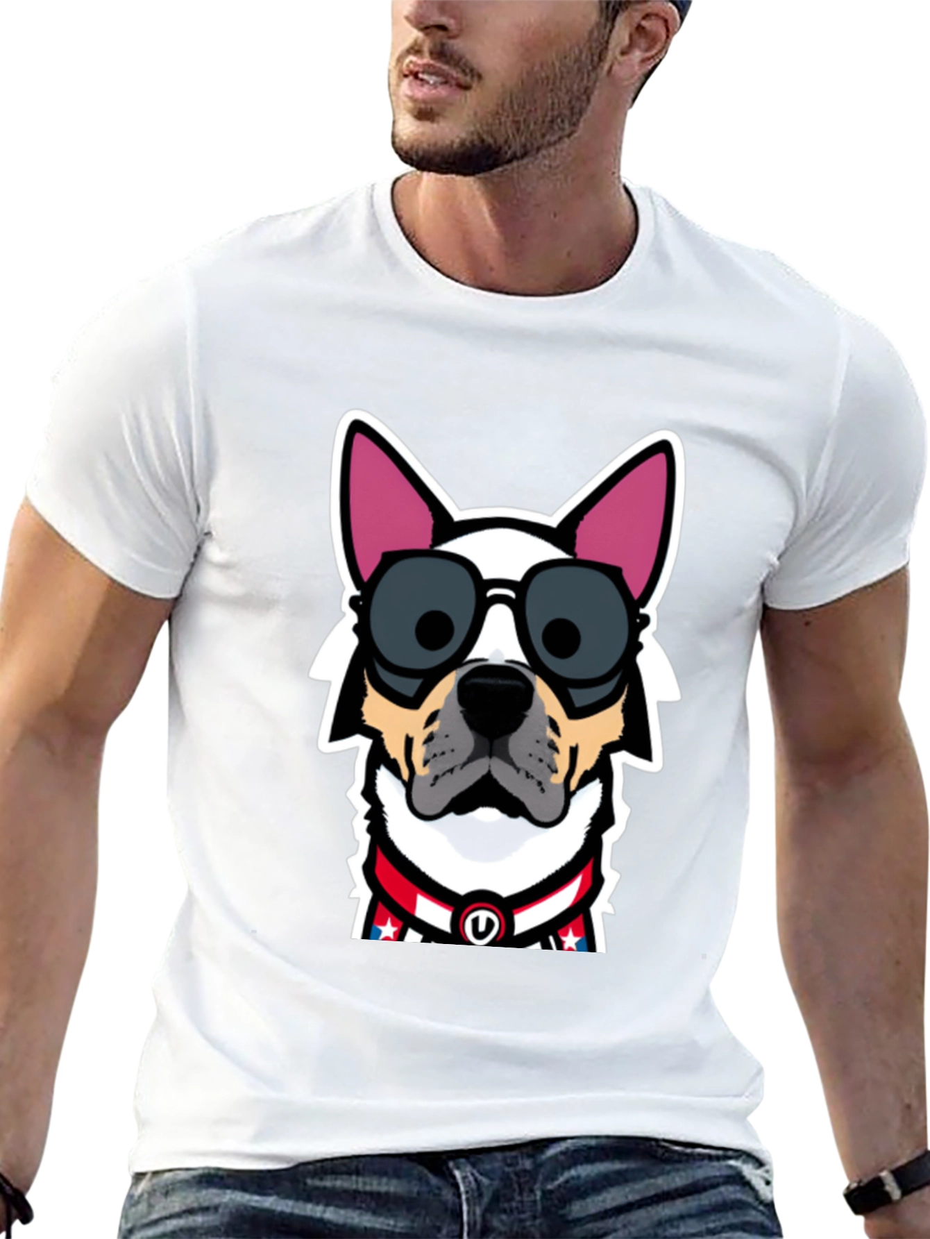 Black Cool Dog Graphic Tee - Patriotic Pup view 13