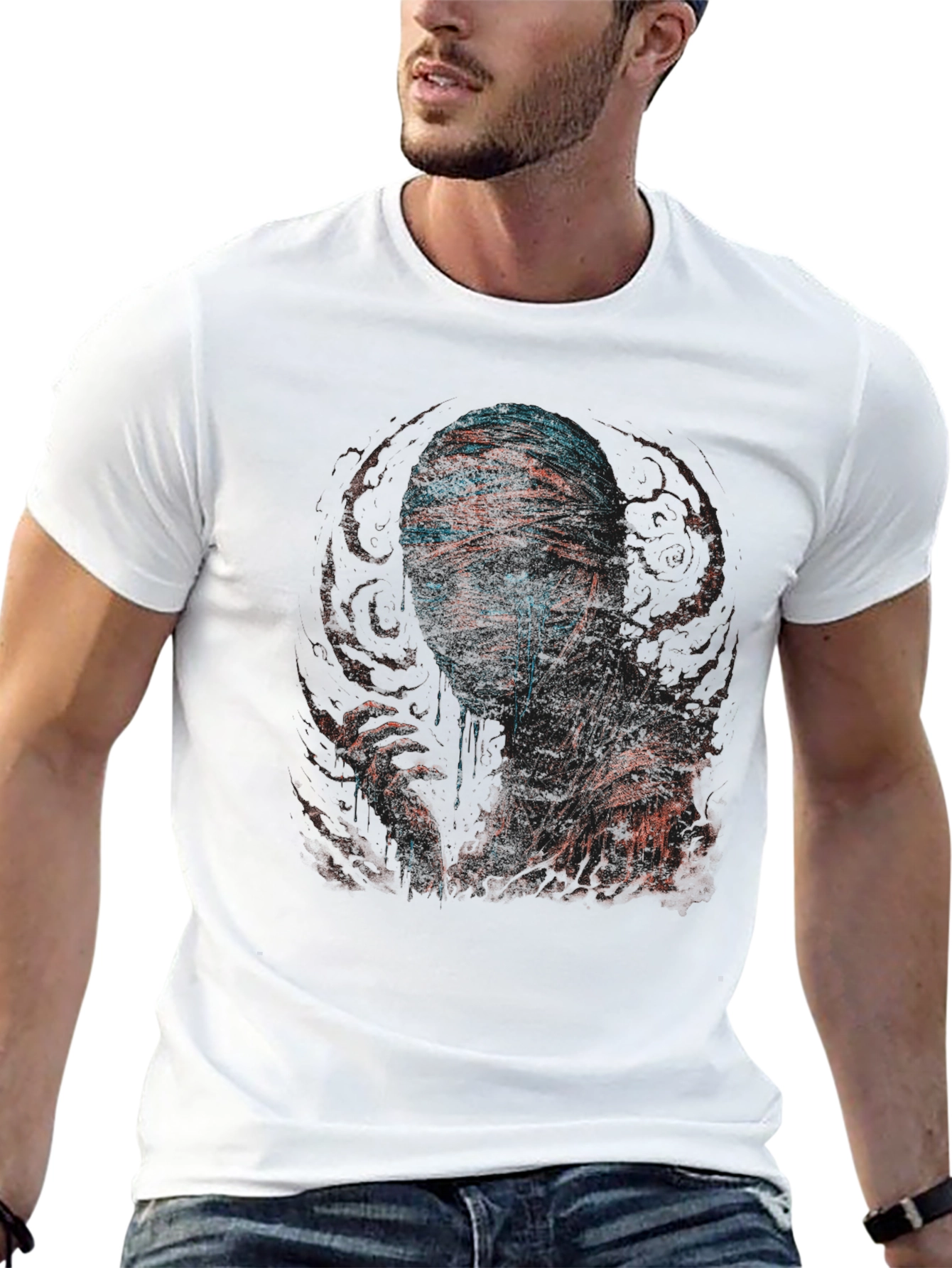 Black Mummy Graphic Print Crew Neck T-Shirt view 13