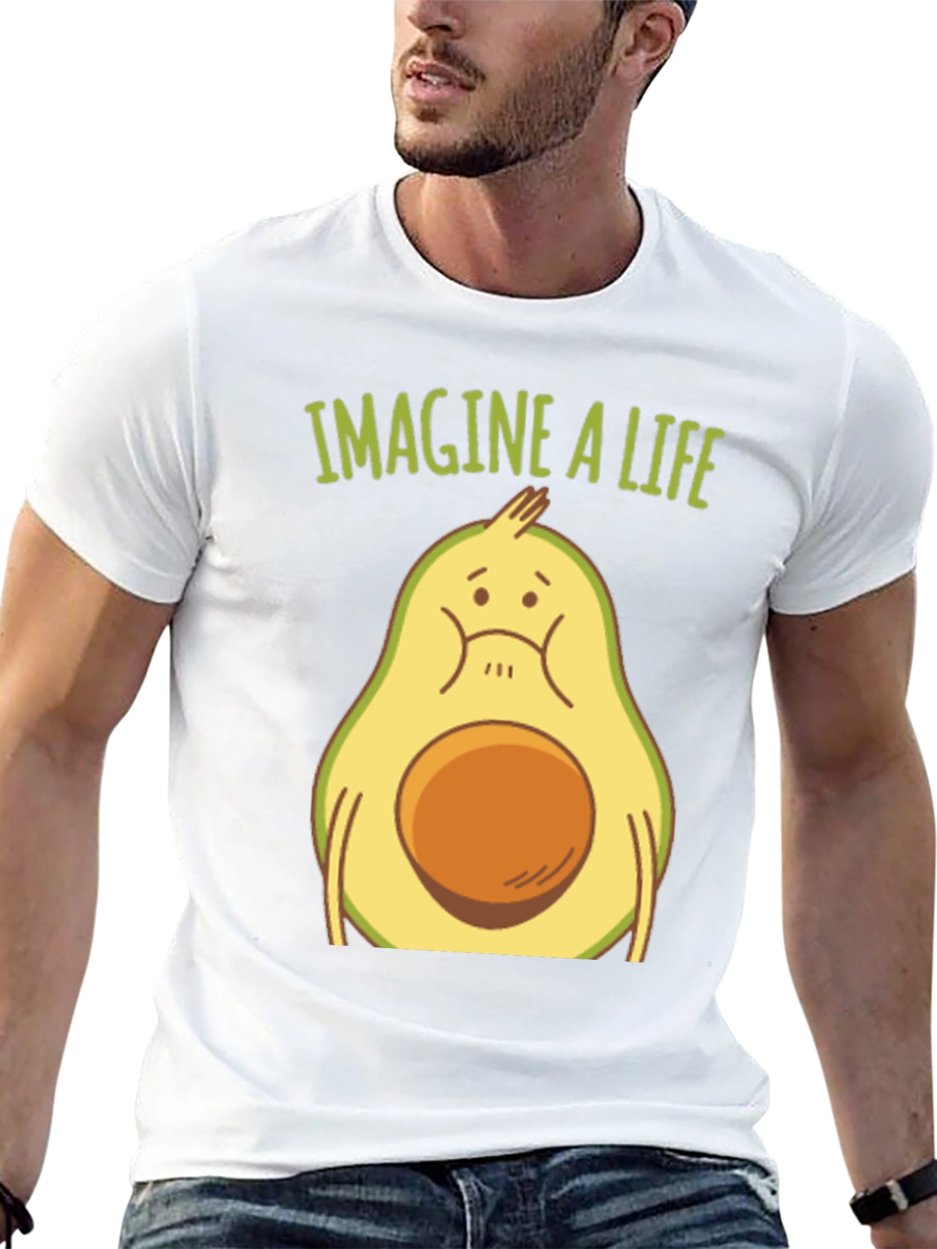 Black Imagine a Life Avocado Graphic Tee - Unisex view 13