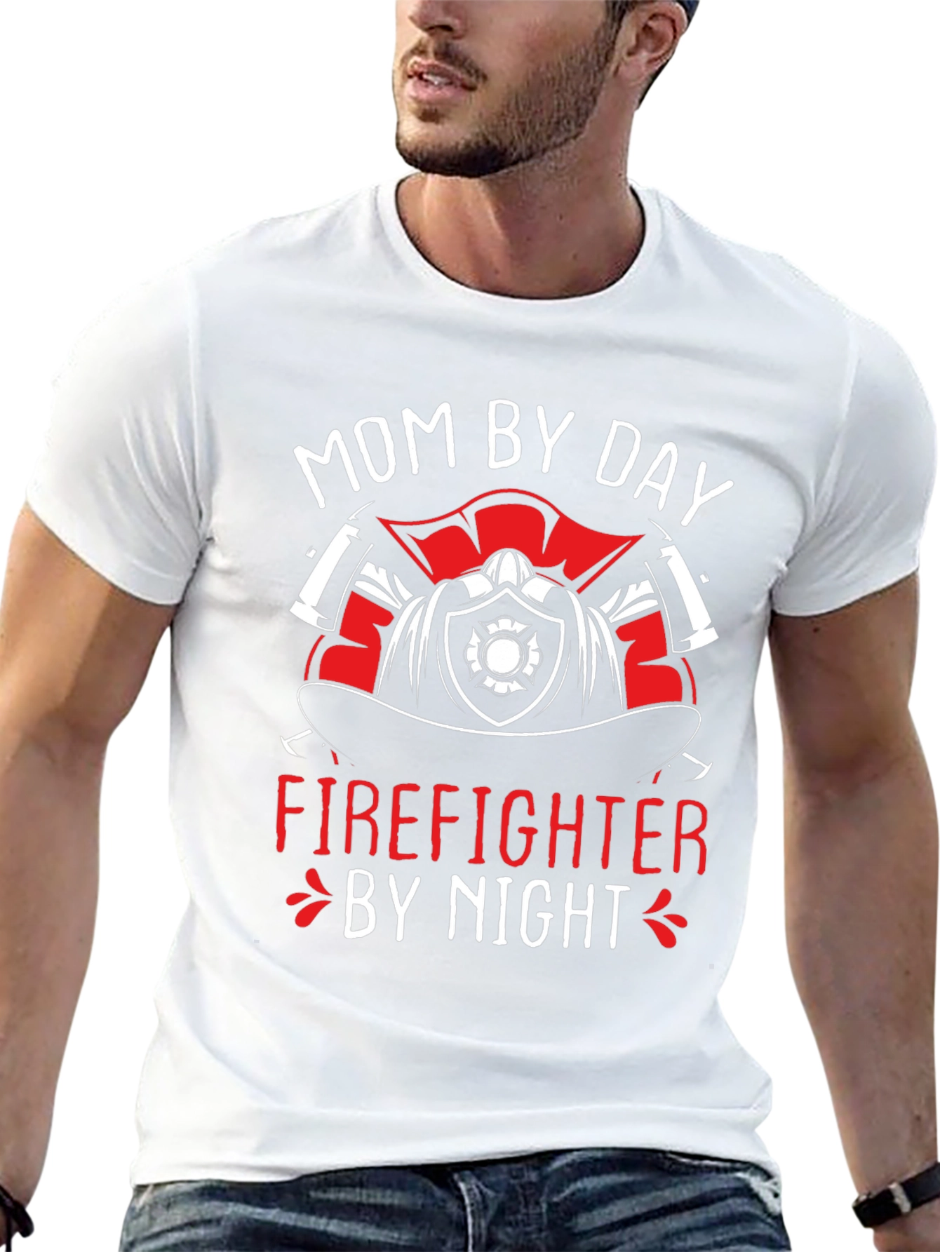 Black Mom Firefighter Graphic T-Shirt view 13