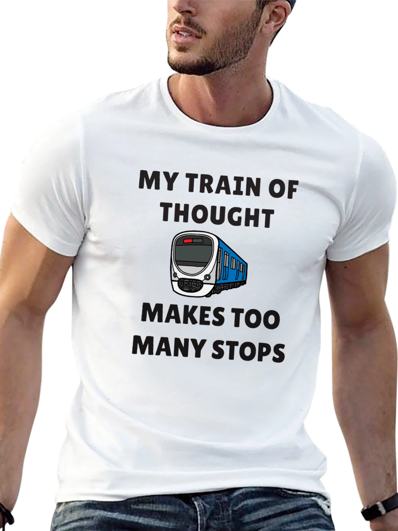 Black Train of Thought T-Shirt - Too Many Stops view 13