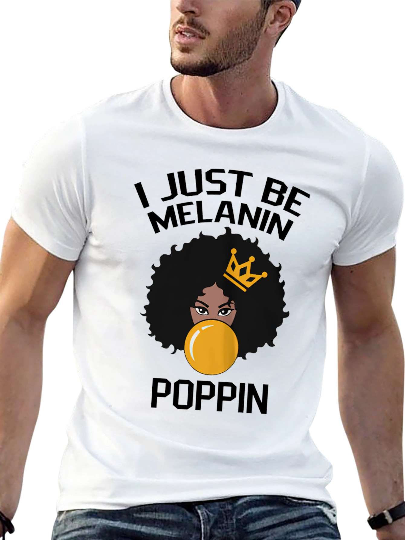 Black Melanin Poppin' Graphic Tee - Stylish Black T-Shirt view 13