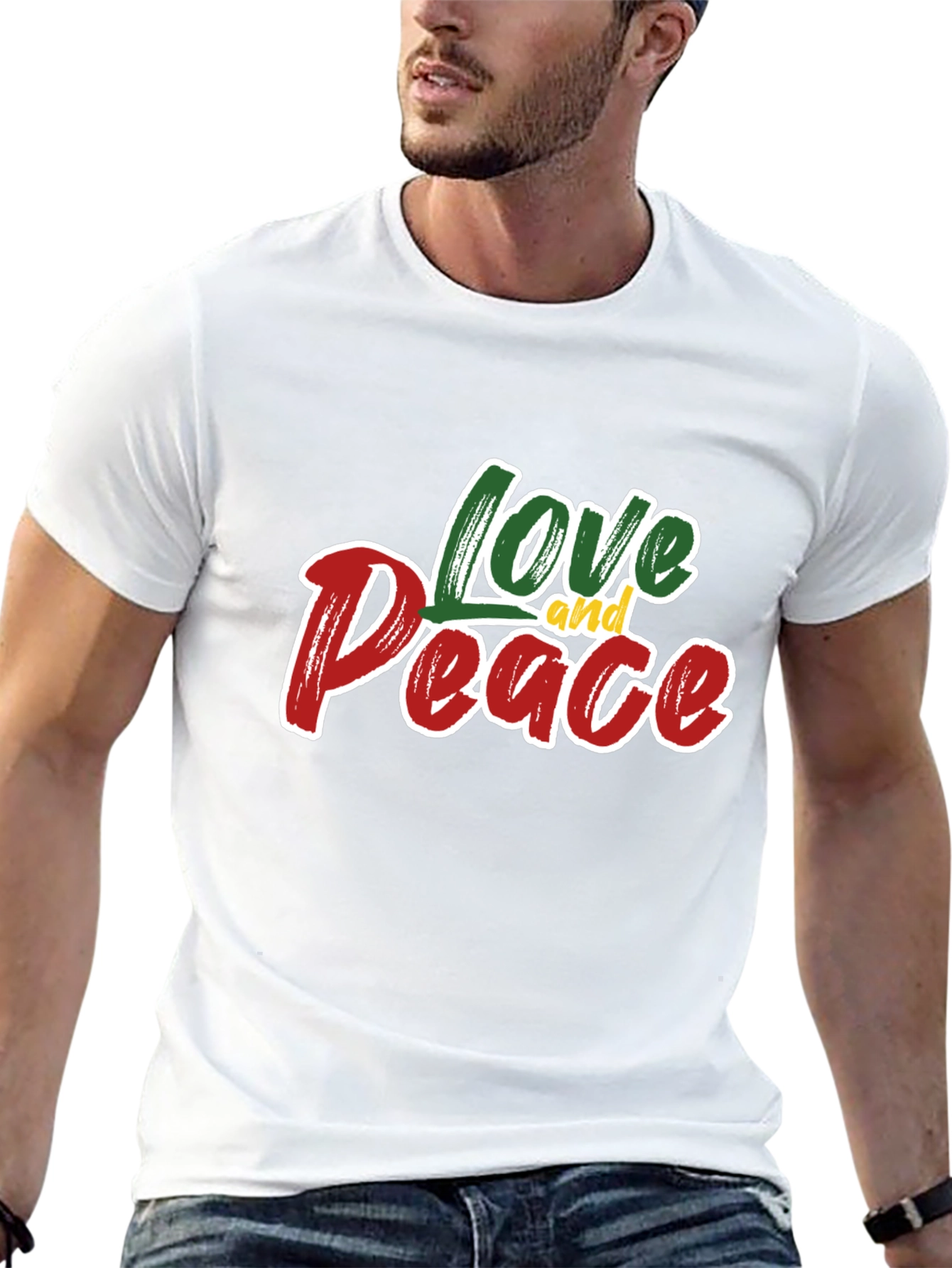 Black Love and Peace Graphic T-Shirt - Stylish Black Tee view 13