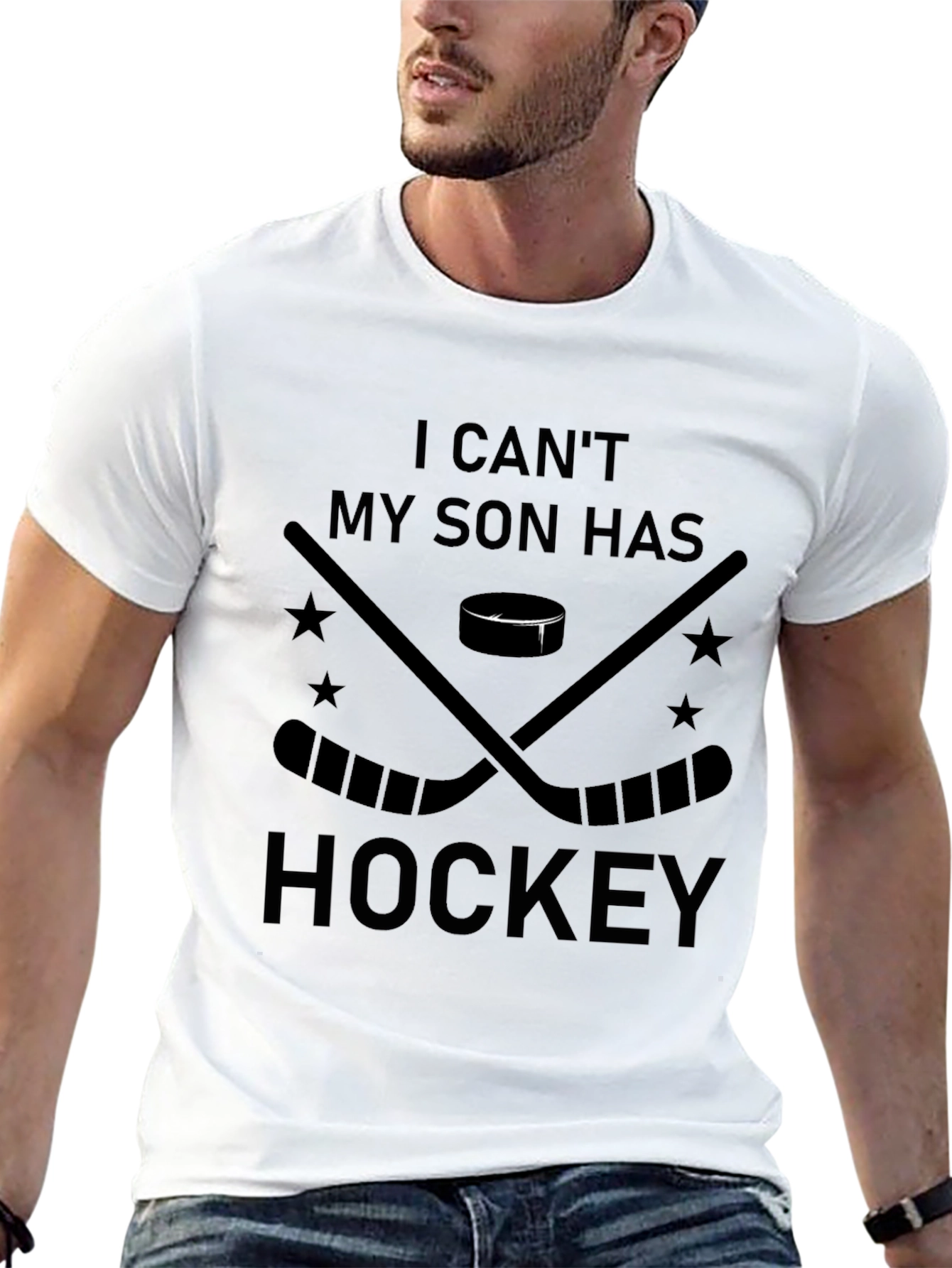 Black Hockey Son T-Shirt - Game Day Dad Tee view 13