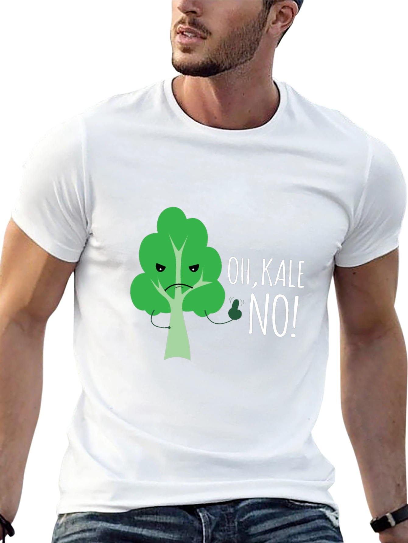 Black Oh, Kale No! Funny Graphic T-Shirt view 13