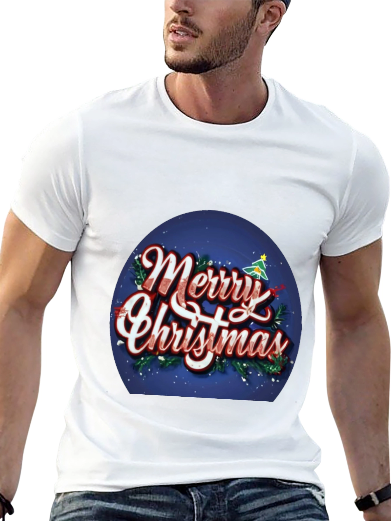 Black Merry Christmas Graphic T-Shirt view 13