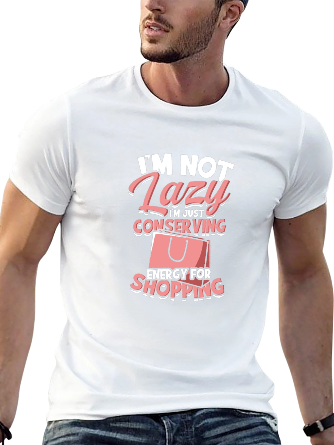 Funny Lazy Shopping T-Shirt: Conserving Energy Tee - 13