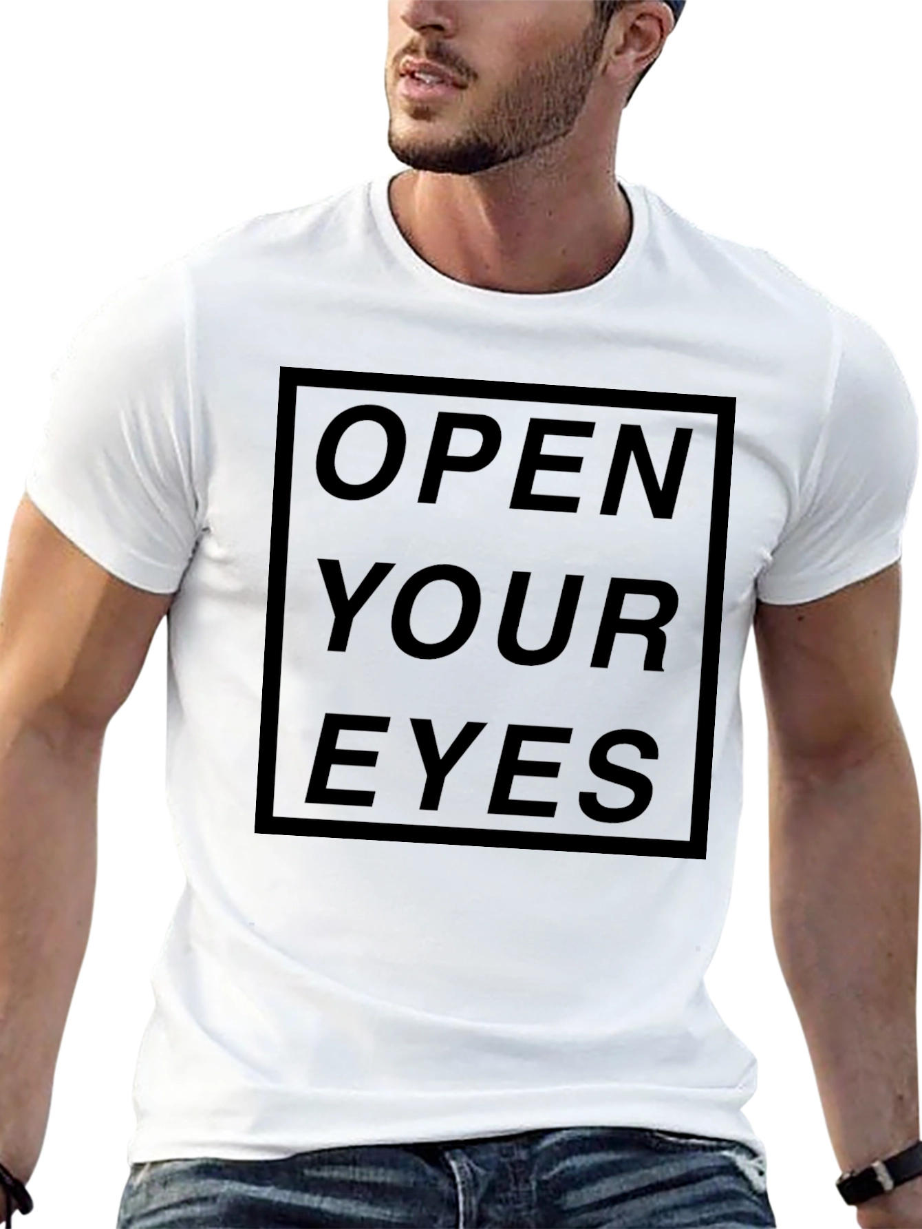 Black Open Your Eyes Graphic T-Shirt - Black view 13
