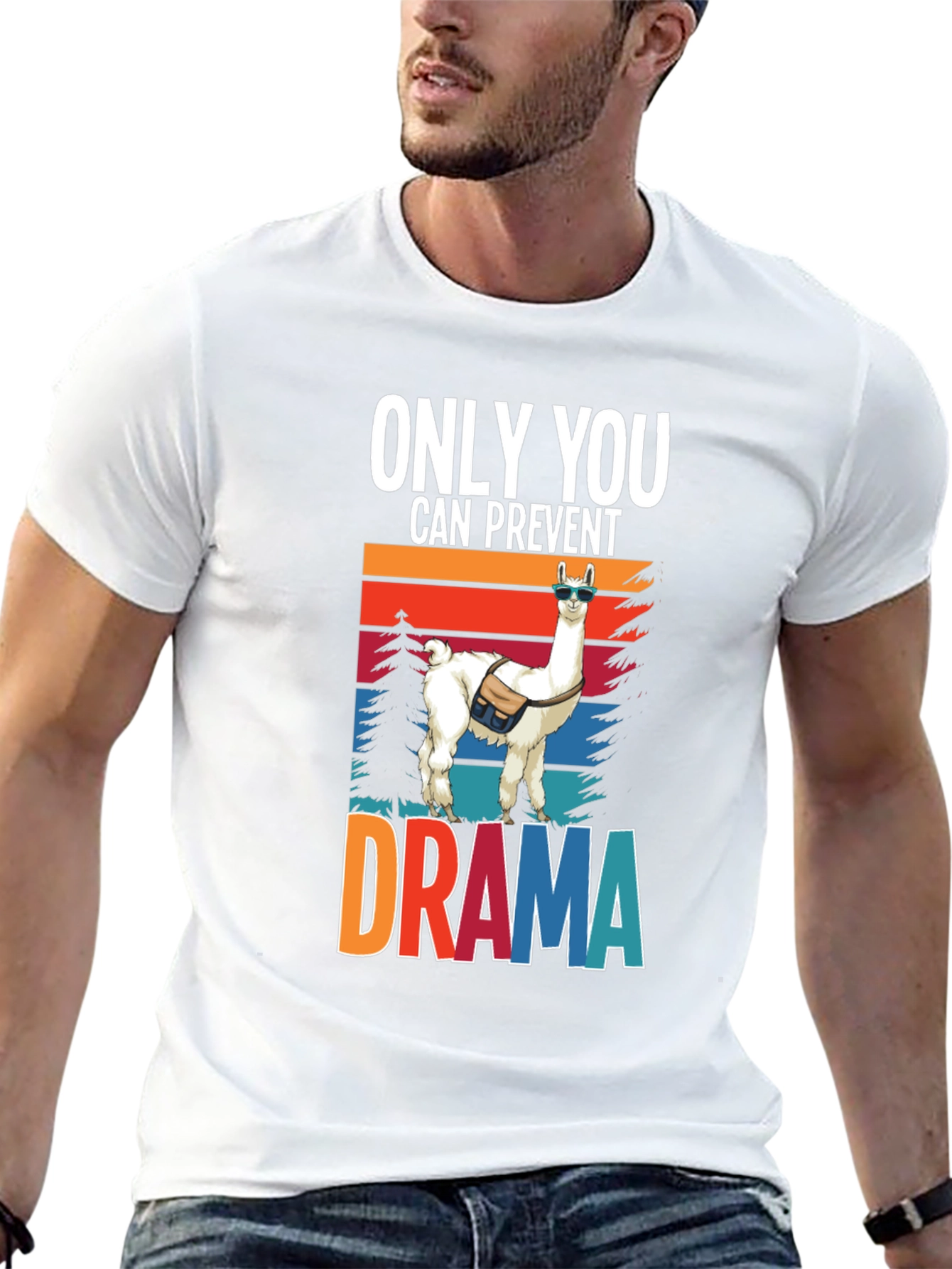 Black Only You Can Prevent Drama Llama Graphic Tee view 13