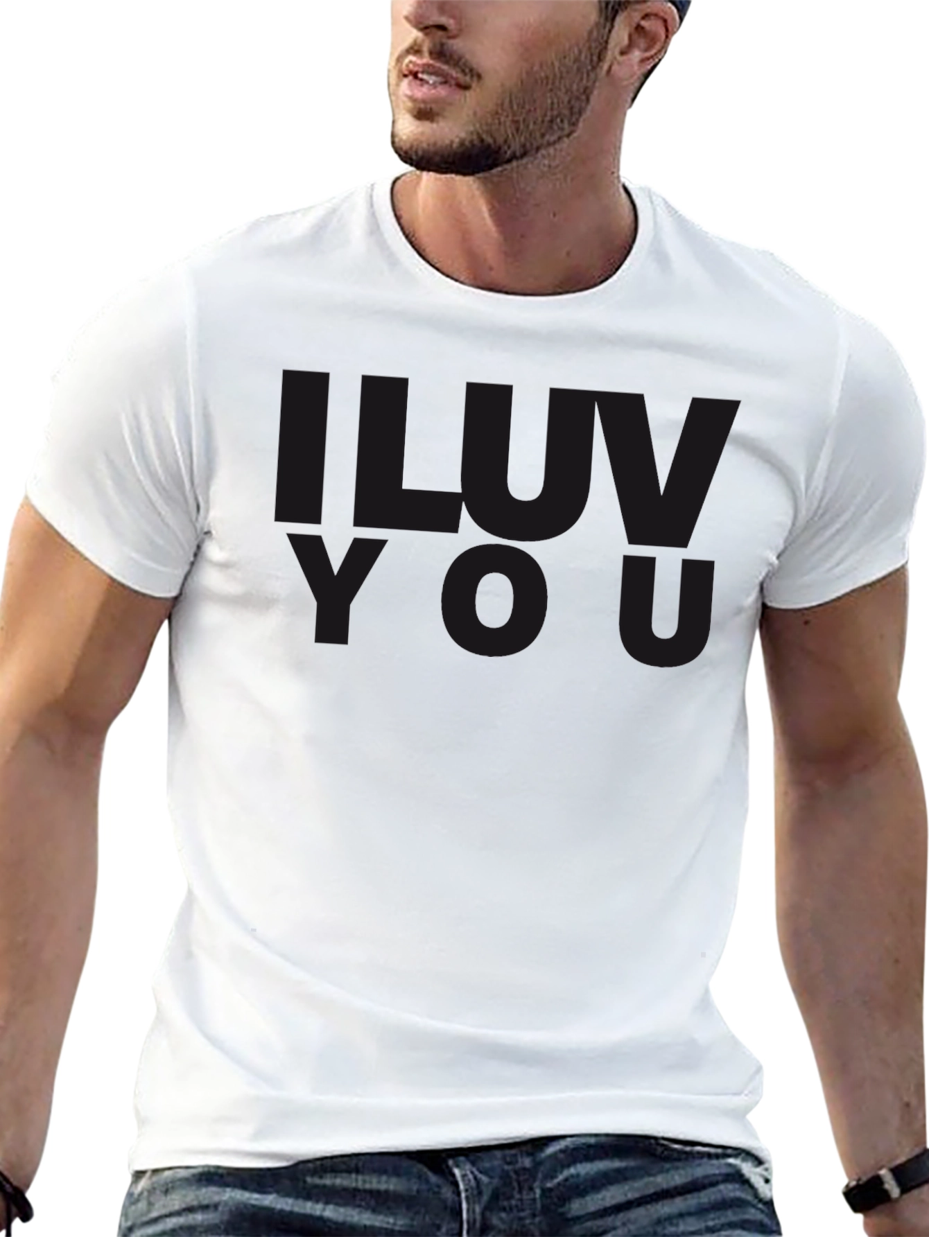 Black LUV U Graphic Tee - Soft Black T-Shirt view 13