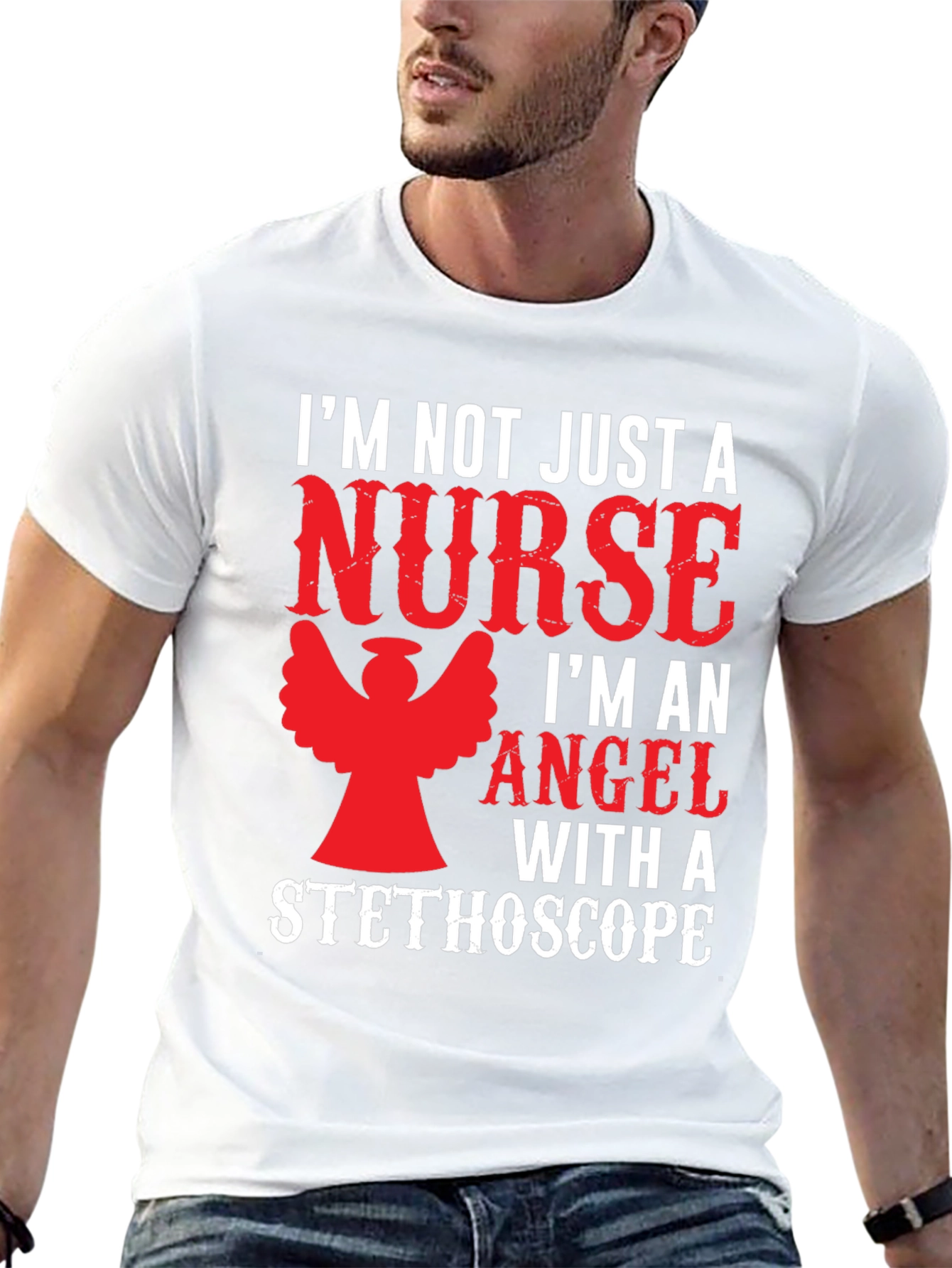 Black Nurse Angel T-Shirt Funny Gift view 13