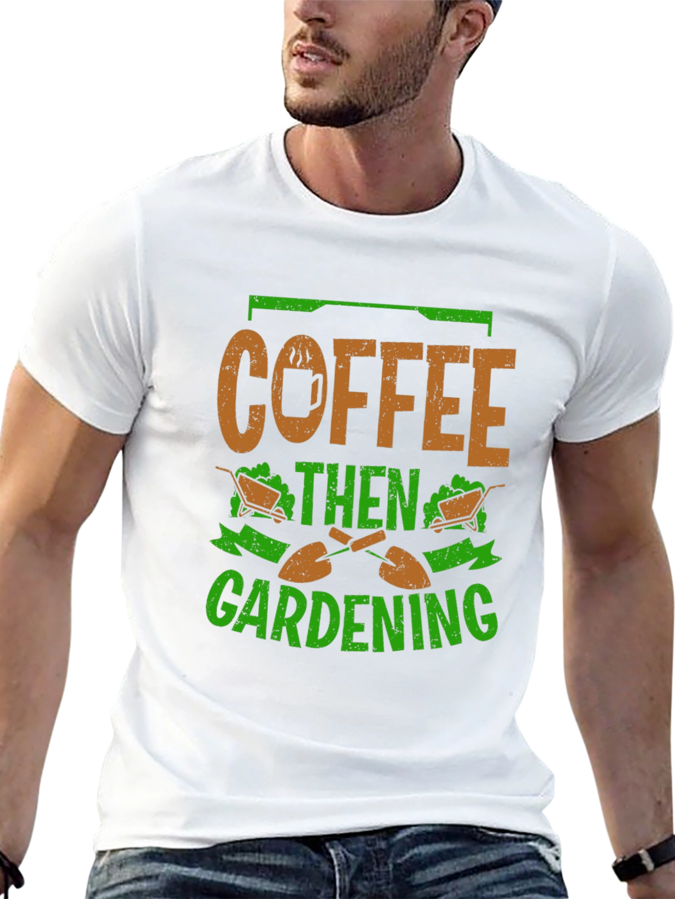 Black Coffee Then Gardening Graphic T-Shirt view 13