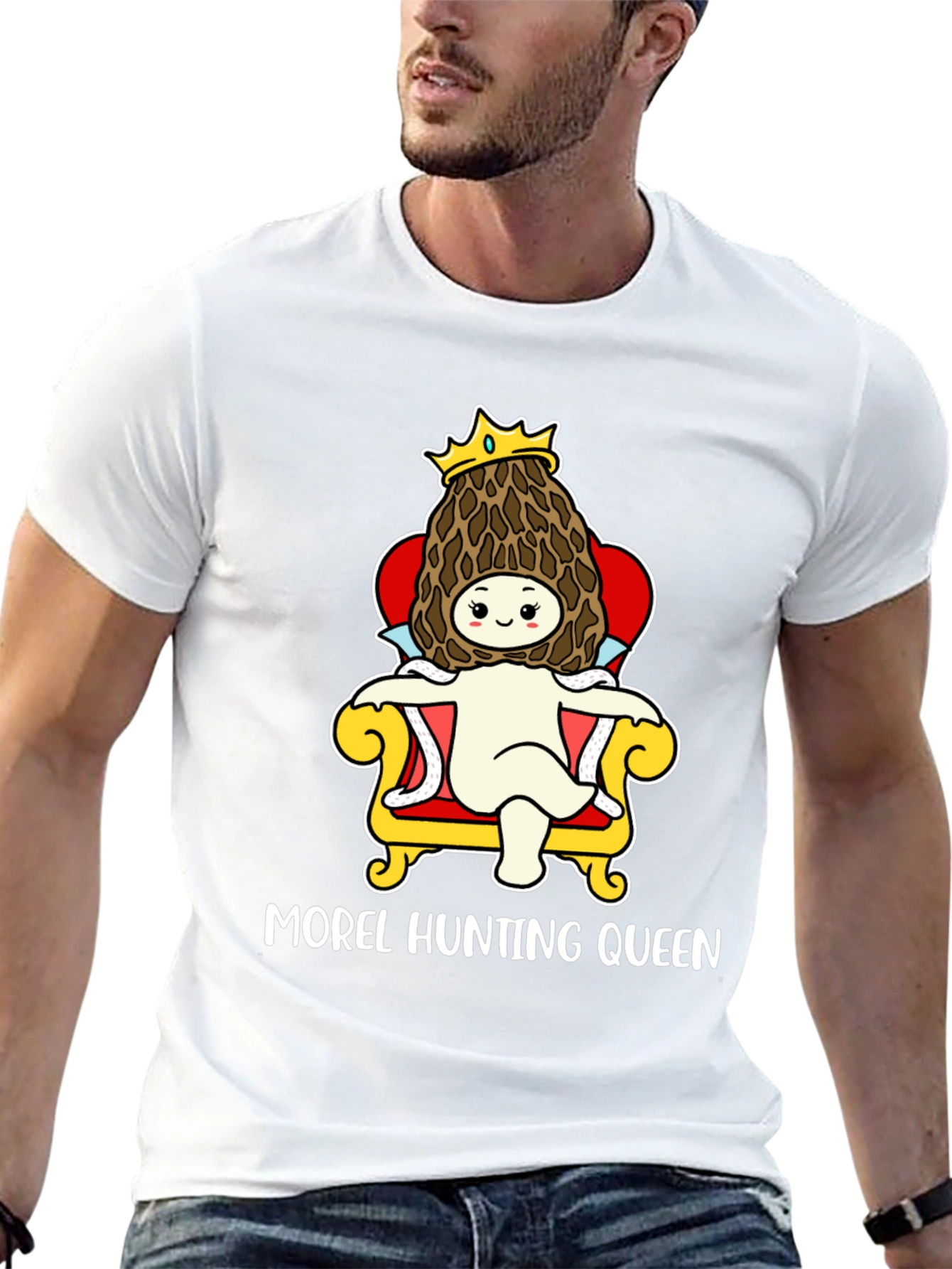 Black Morel Hunting Queen T-Shirt, Mushroom Lover Tee view 13