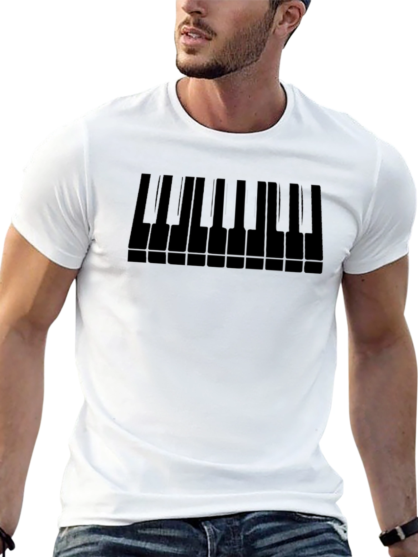 Black Piano Keys Graphic T-Shirt - Musician's Tee view 13