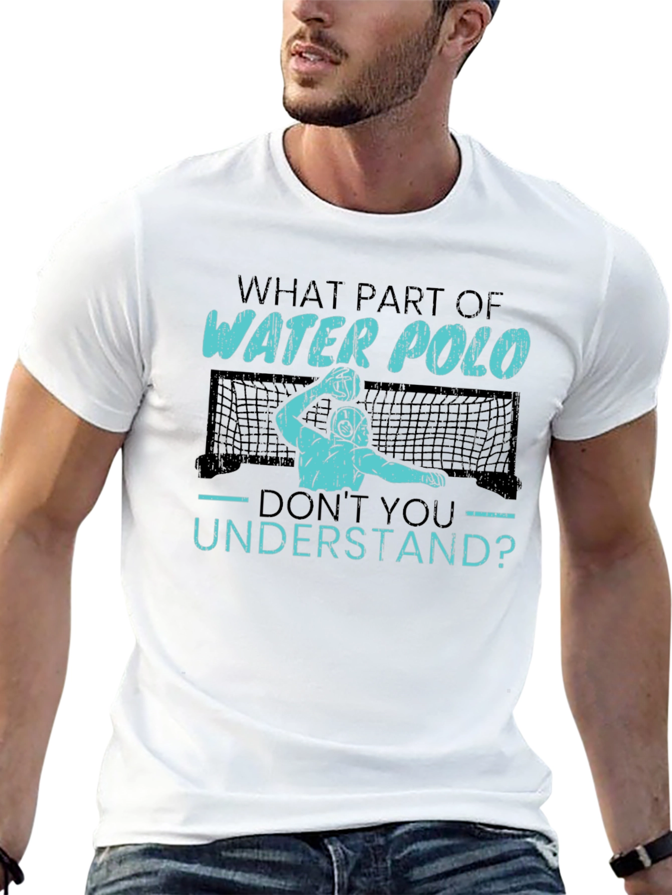 Black Water Polo T-Shirt - Funny Sports Tee view 13