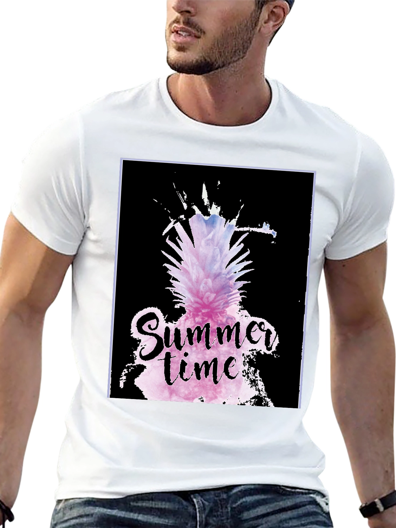 Black Summer Time Pineapple Graphic Tee view 13