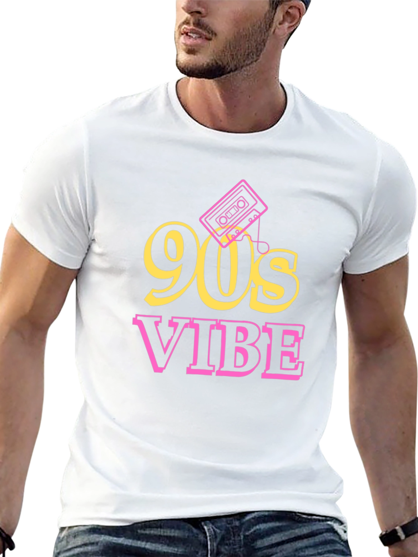 Black 90s Vibe Graphic Tee - Retro Style view 13