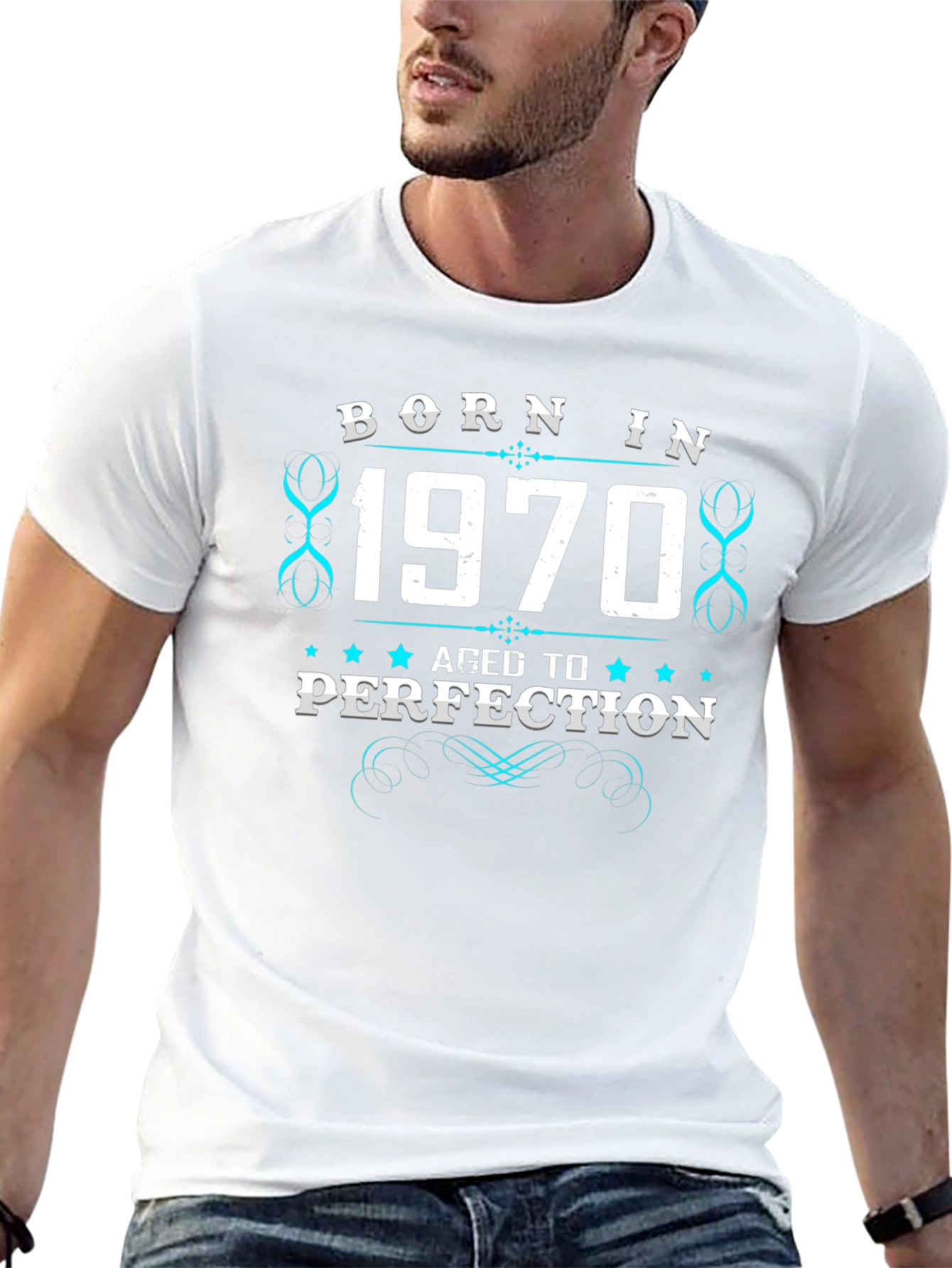 Black Born in 1970 Aged to Perfection T-Shirt view 13