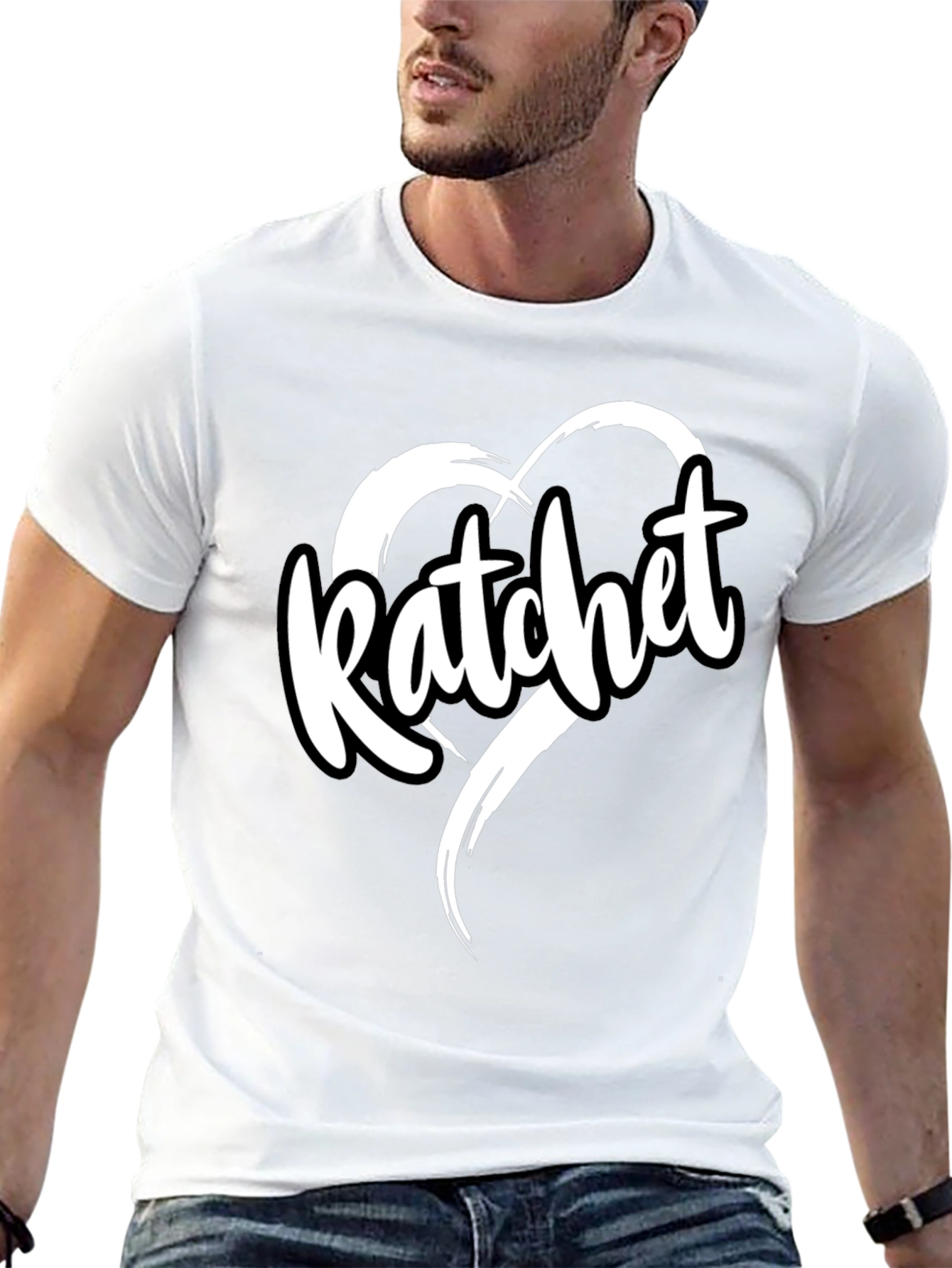 Black Ratchet Heart Graphic Tee - Trendy Black T-Shirt view 13