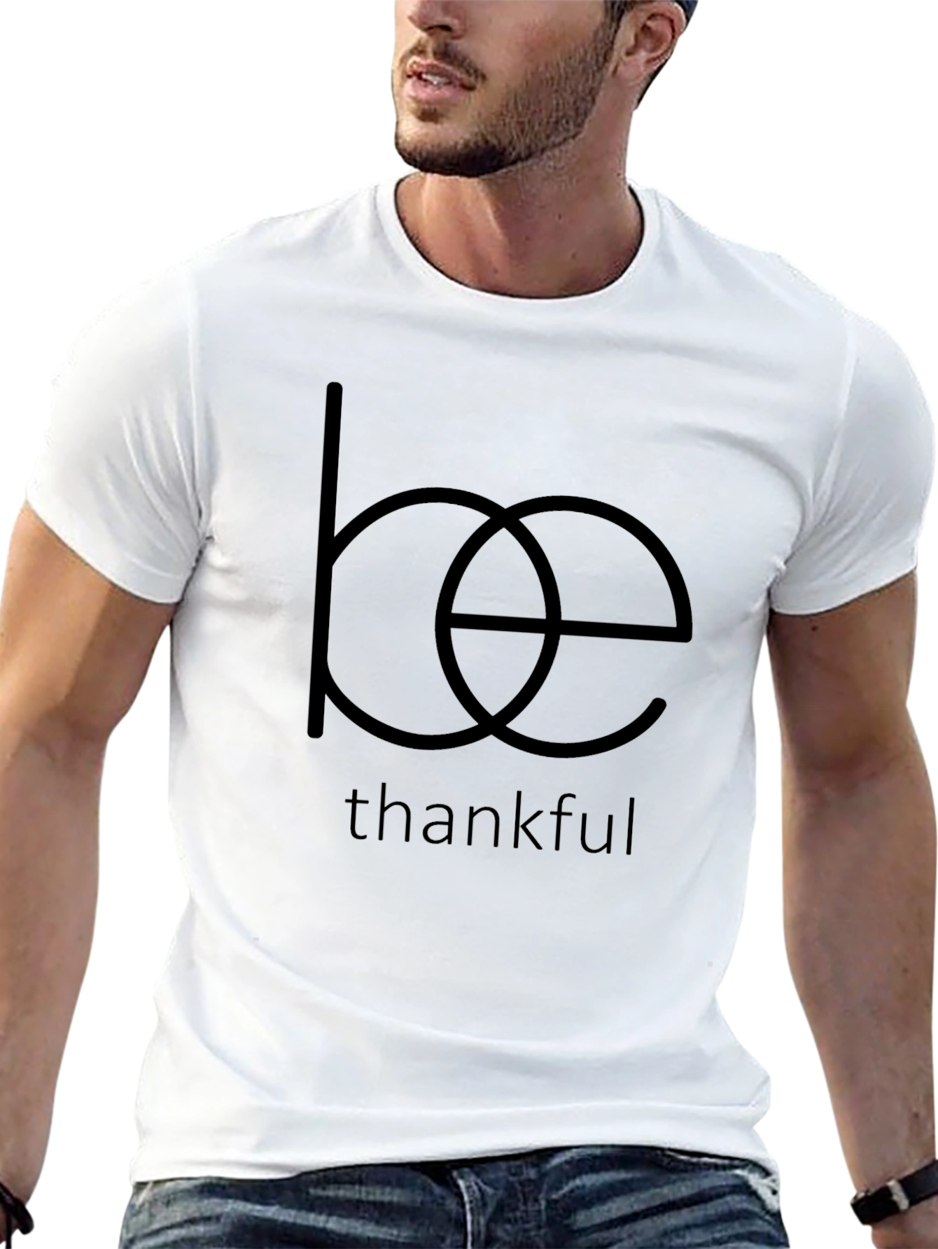 Black Be Thankful Graphic Tee - Soft Cotton Blend view 13