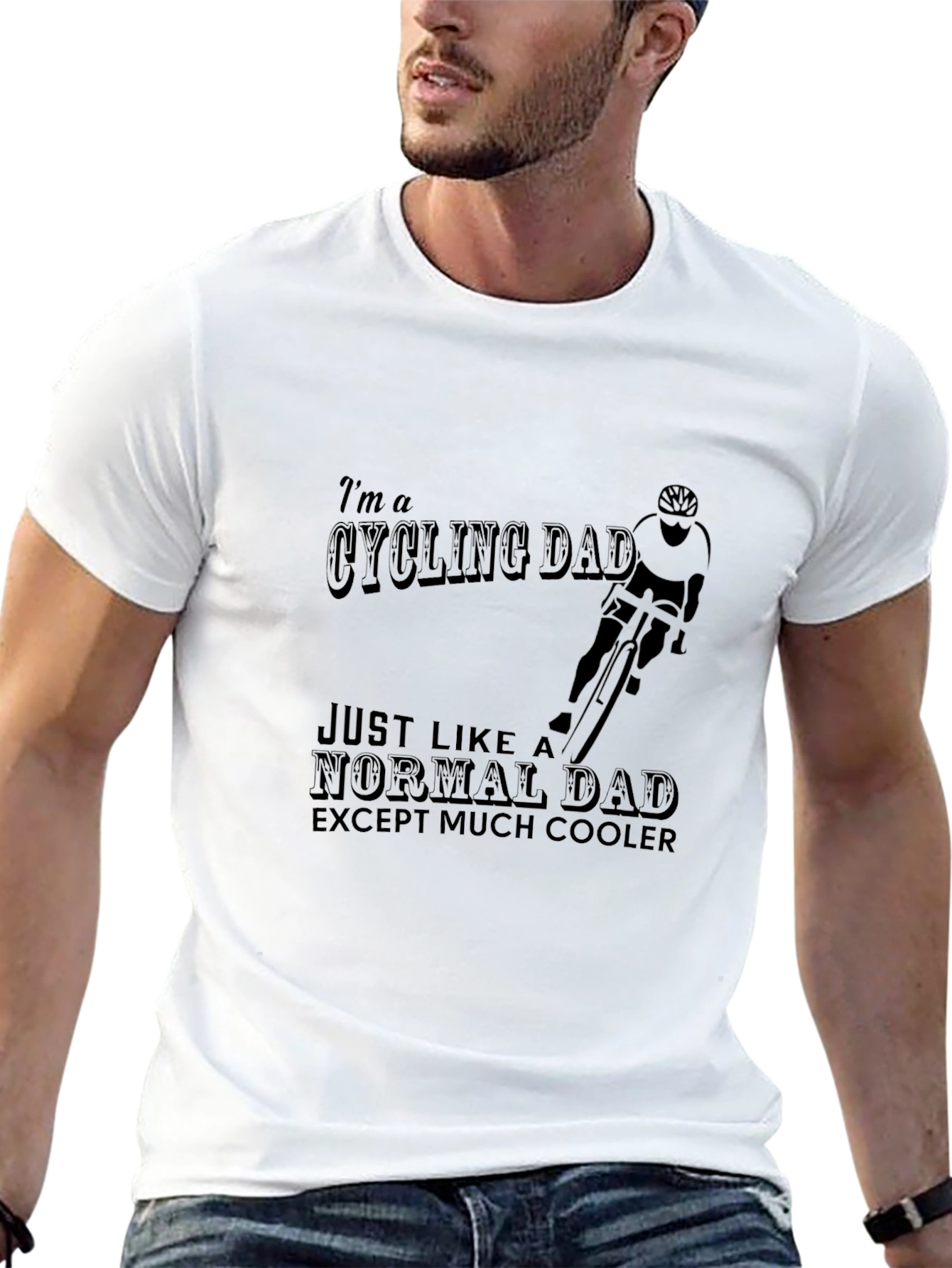 Black Cycling Dad T-Shirt: Cool Father's Day Gift view 13