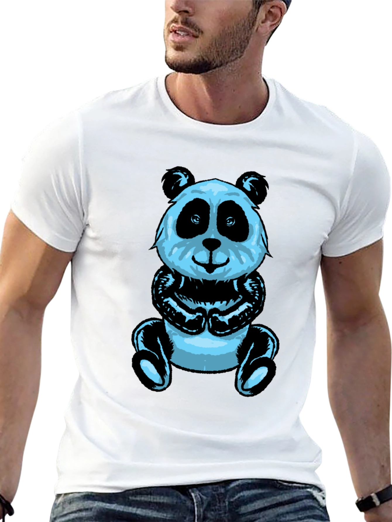 Black Panda Graphic Tee - Men's Black Short Sleeve Shirt view 13