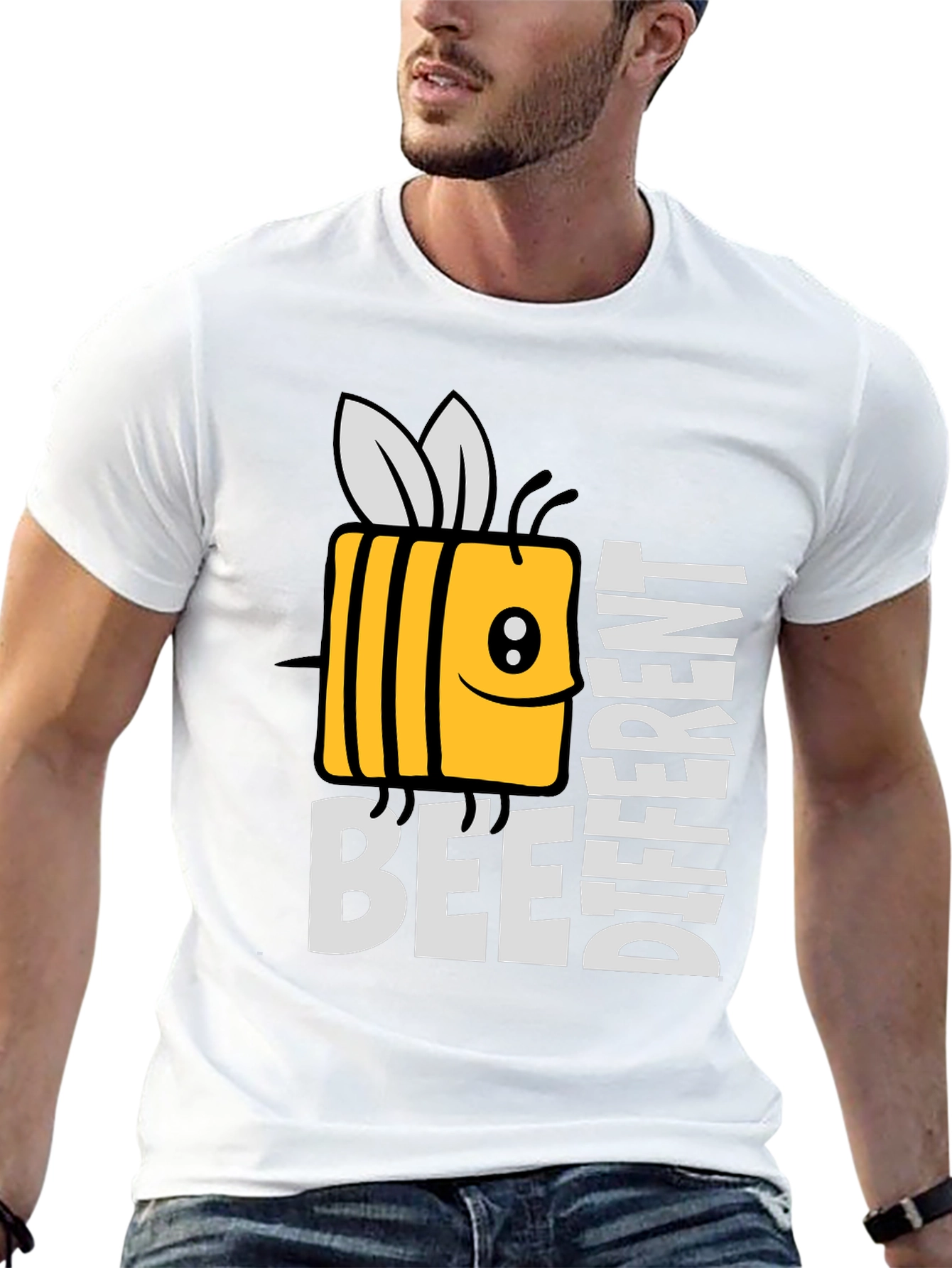 Black Bee Different Graphic Tee - Novelty Humor T-Shirt view 13